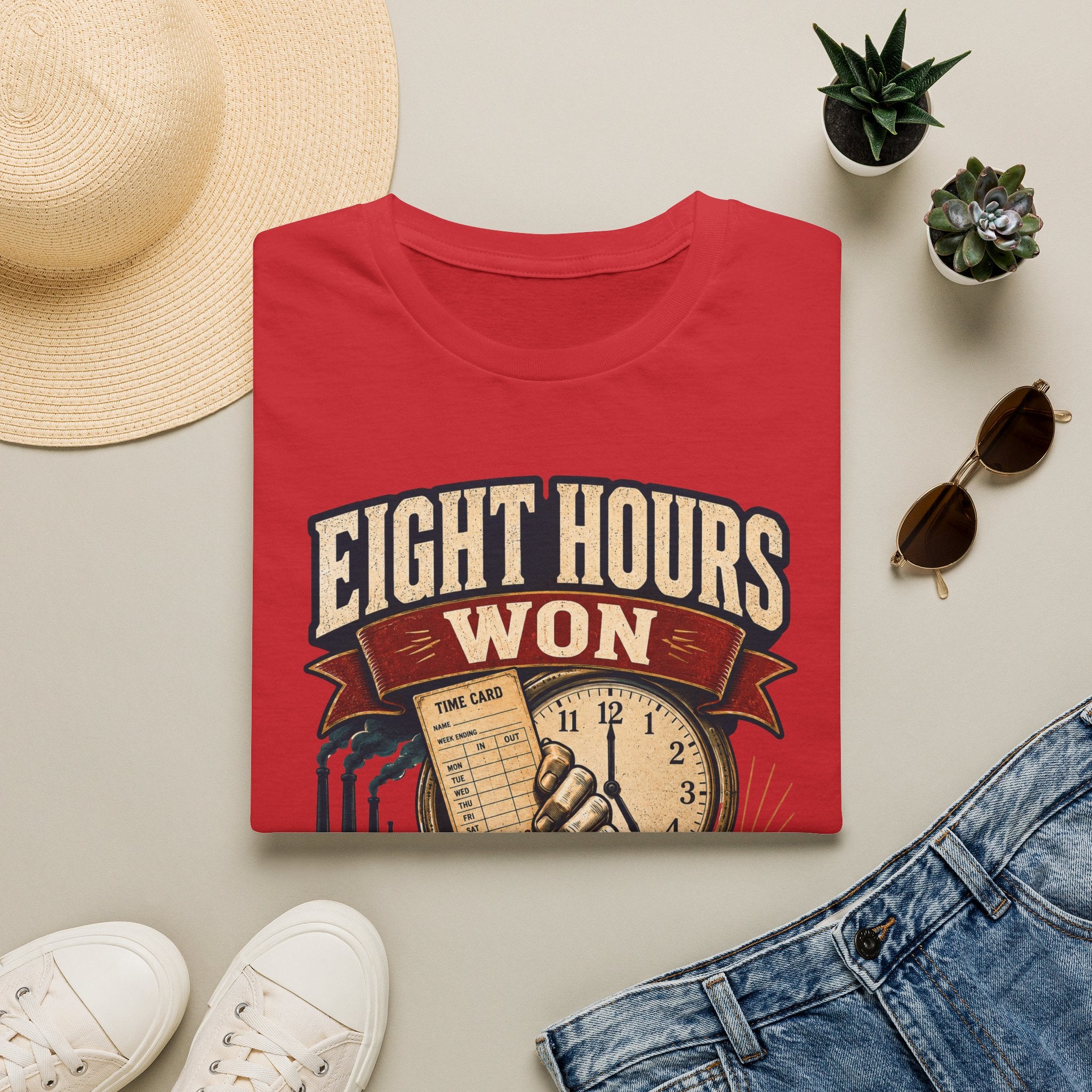 Eight Hours Won T-Shirt — Labor Day Vintage Union Work Shirt