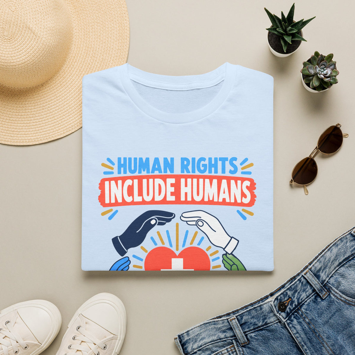 Human Rights Include Humans T-Shirt — Healthcare Worker Solidarity Tee
