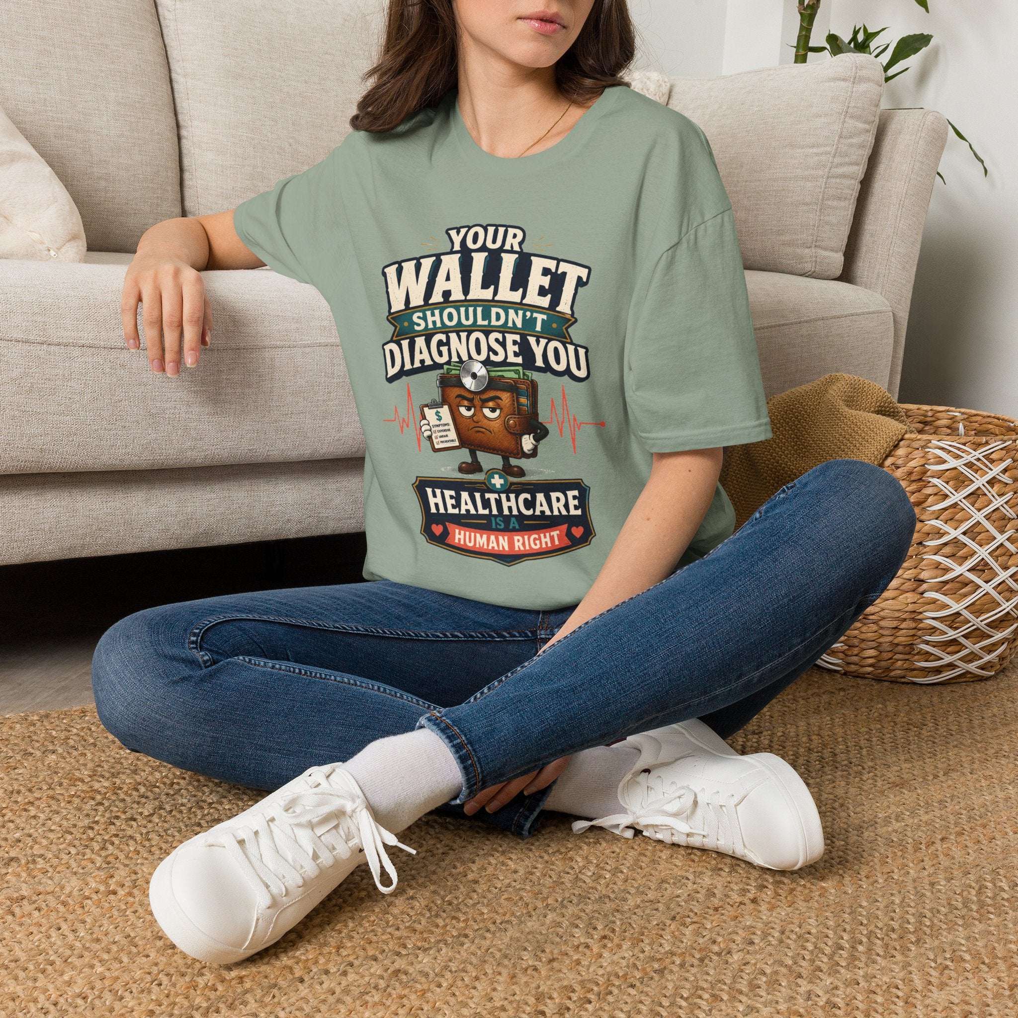 Healthcare Rights T-Shirt — "Your Wallet Shouldn't Diagnose You" Political Statement Tee
