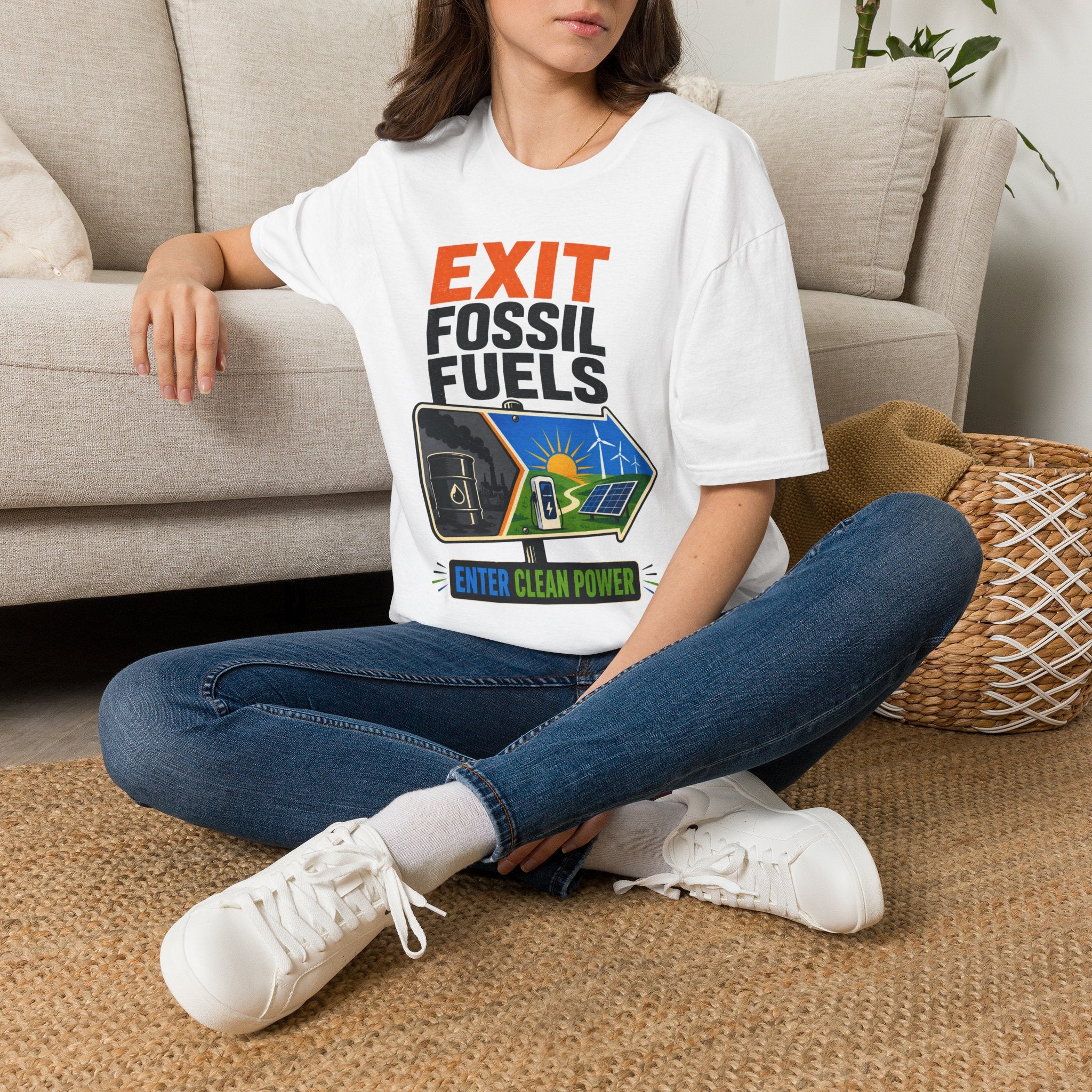 "Exit Fossil Fuels, Enter Clean Power" Environmental Tee