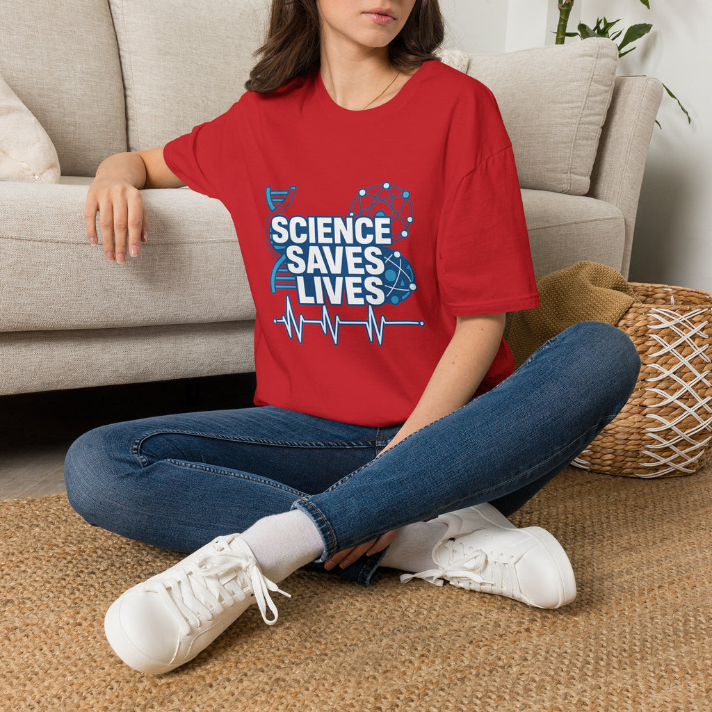 Science Saves Lives T-Shirt — STEM DNA & Heartbeat Graphic Tee