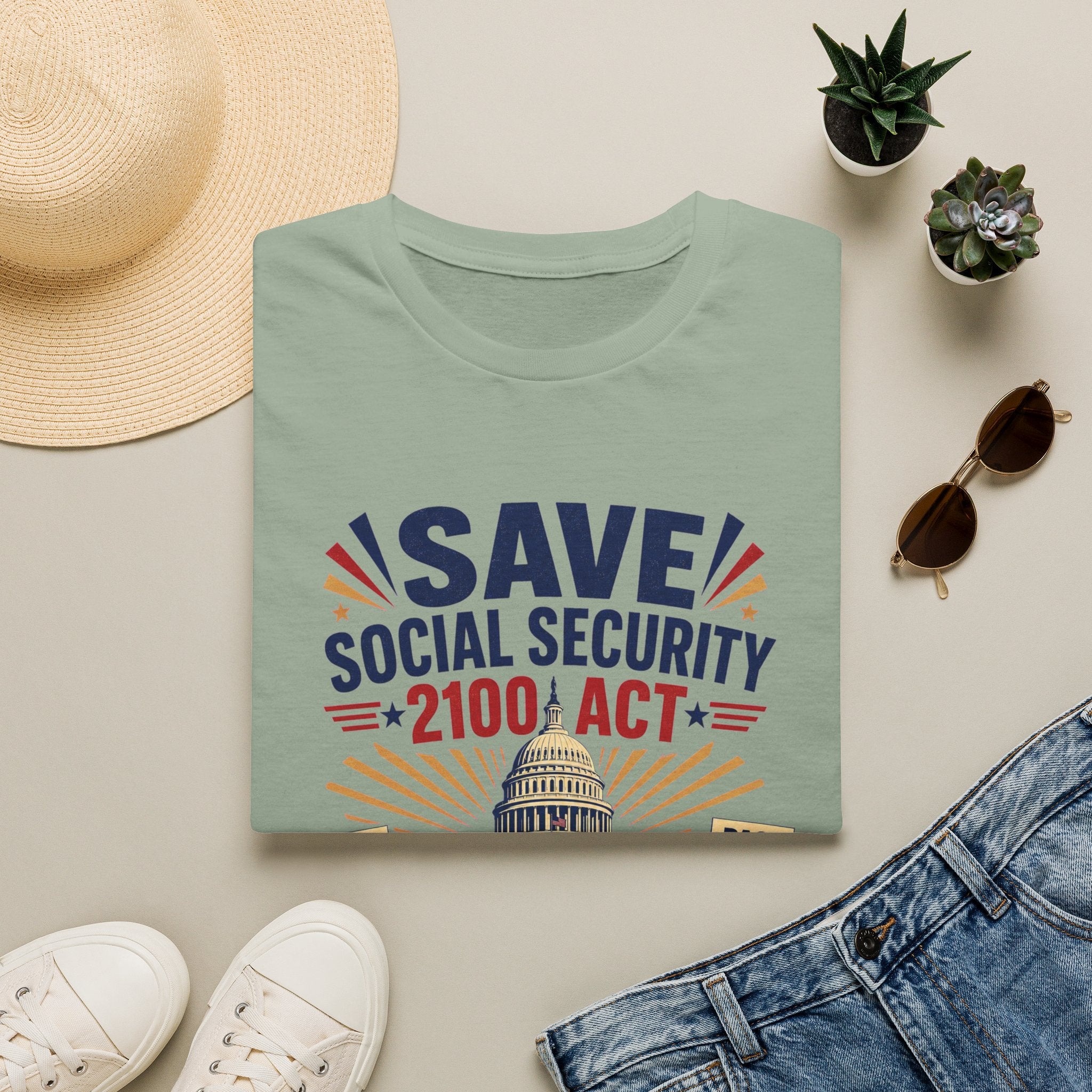 Save Social Security 2100 Act T-Shirt — Political Activism Tee for Rallies & Voters