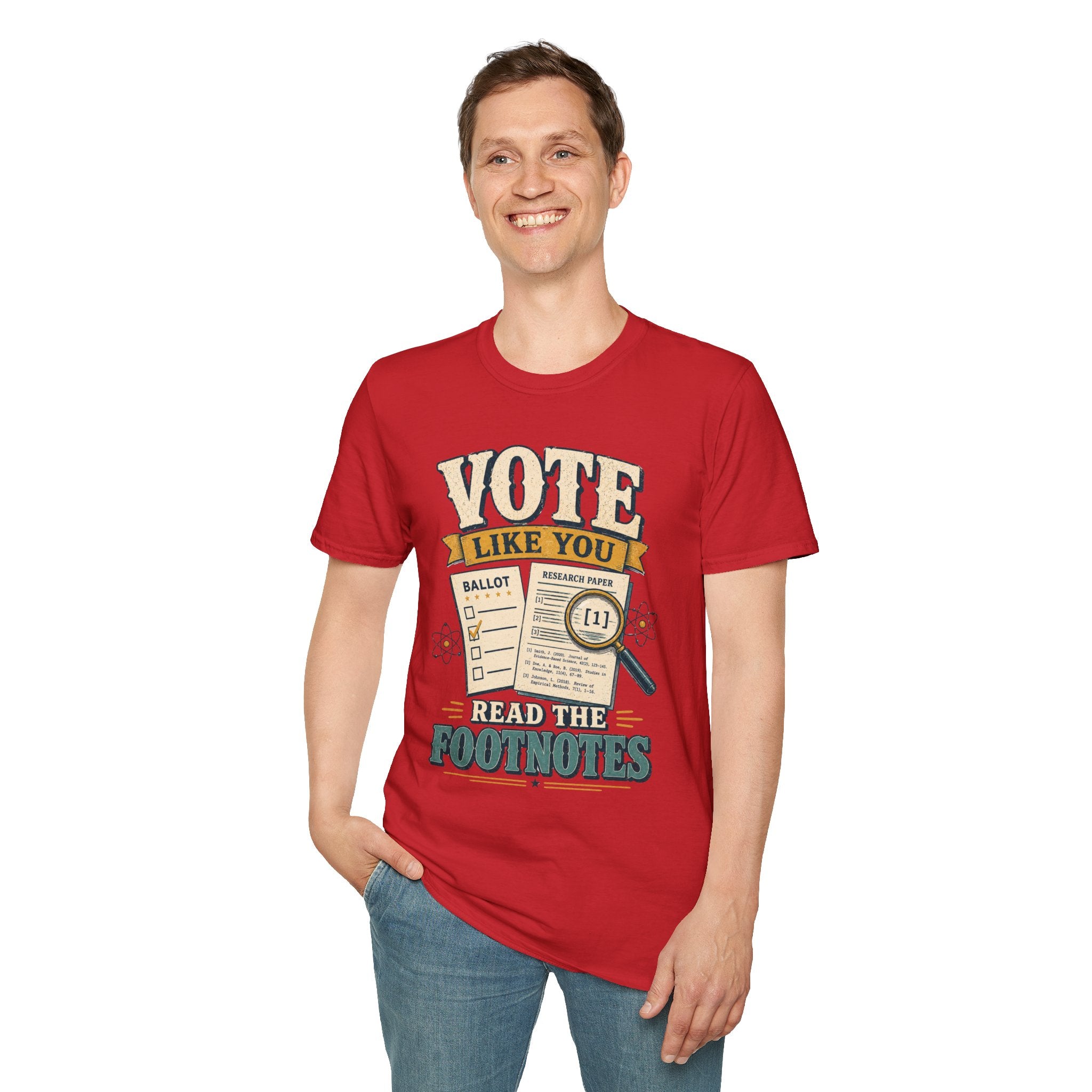 "Vote Like You Read the Footnotes" Vintage Voter Education Tee