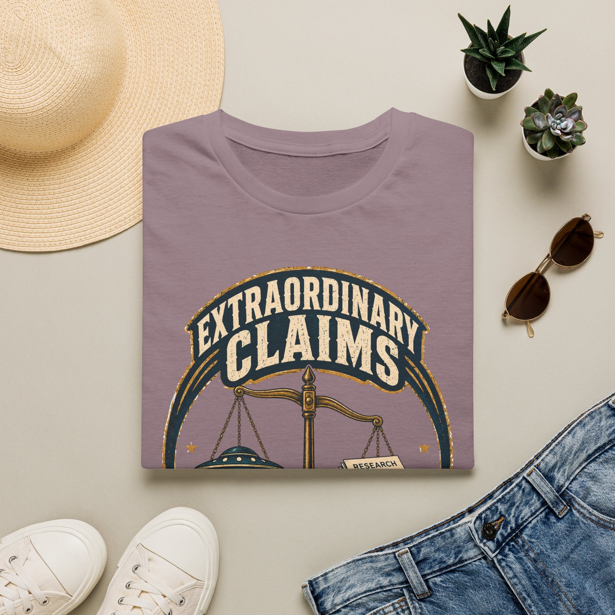 T-Shirt — "Extraordinary Claims Require Evidence" Vintage Science Skeptic Tee