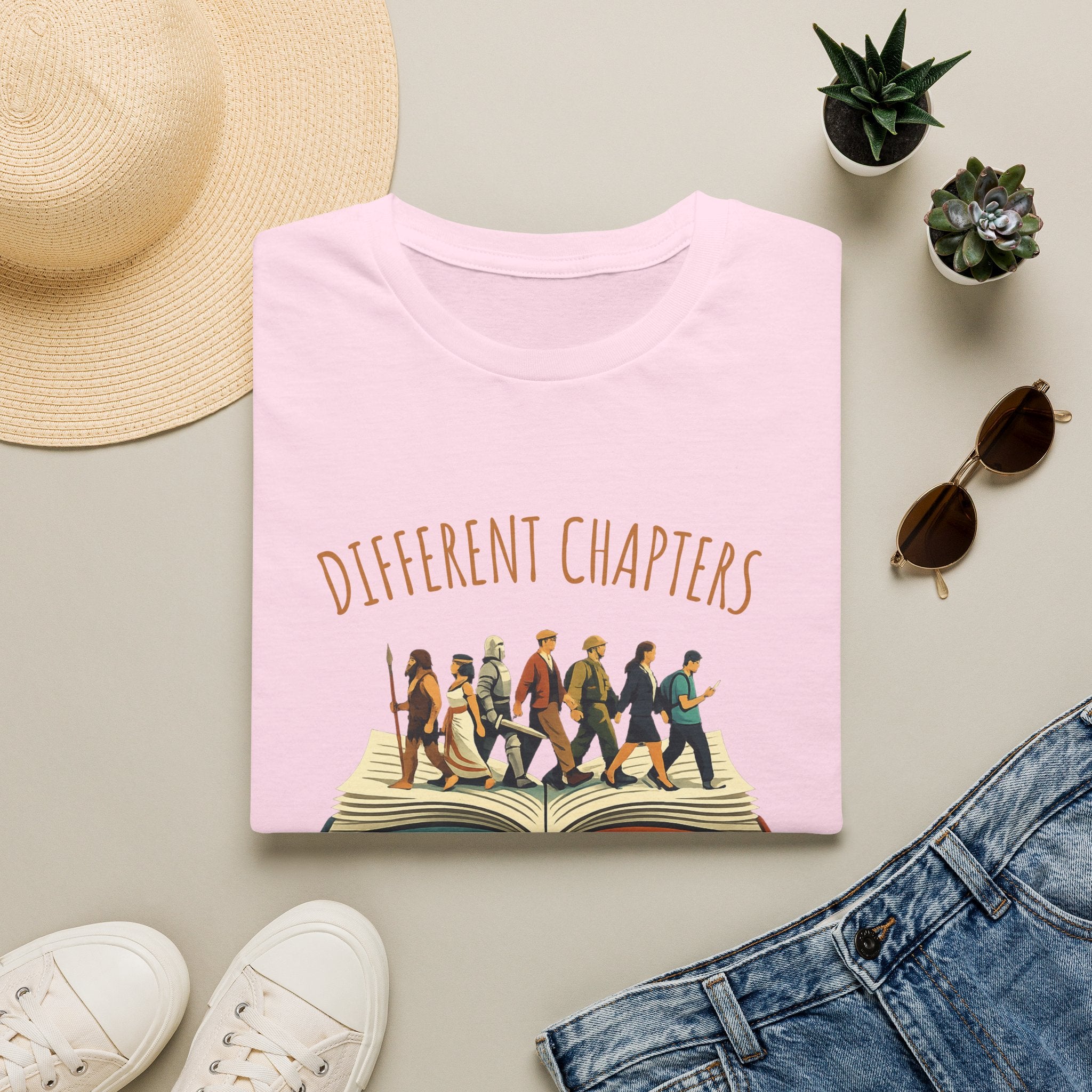 Different Chapters Same Book T-Shirt — Inspirational Reading & Life Journey Tee