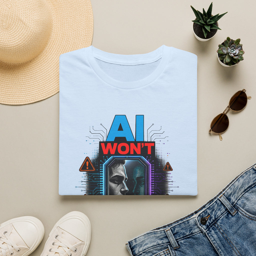 "AI Won't Save Us From Ourselves" Futuristic Tech Statement Tee