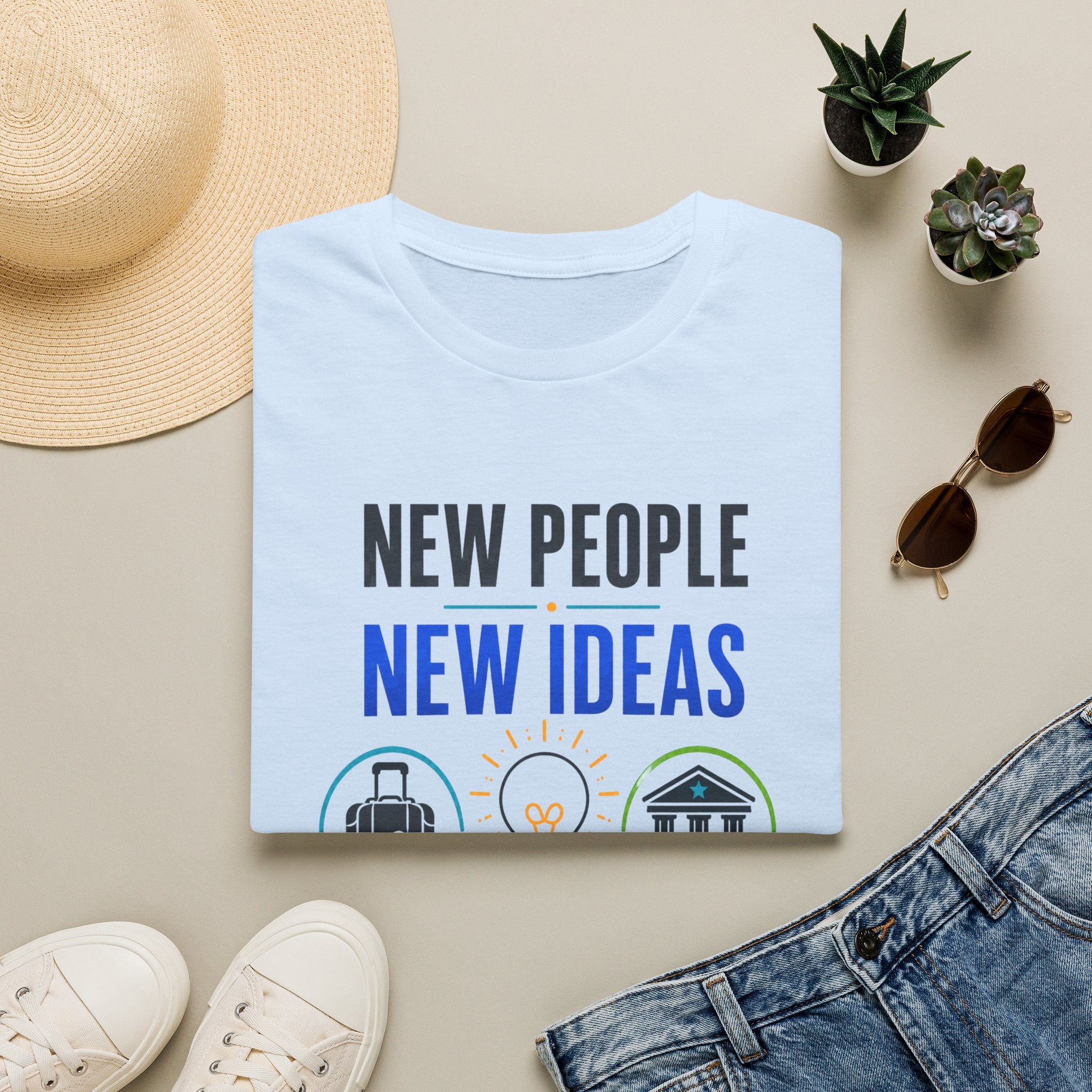T-Shirt — "New People New Ideas, Stronger Future" Inspirational Graphic Tee
