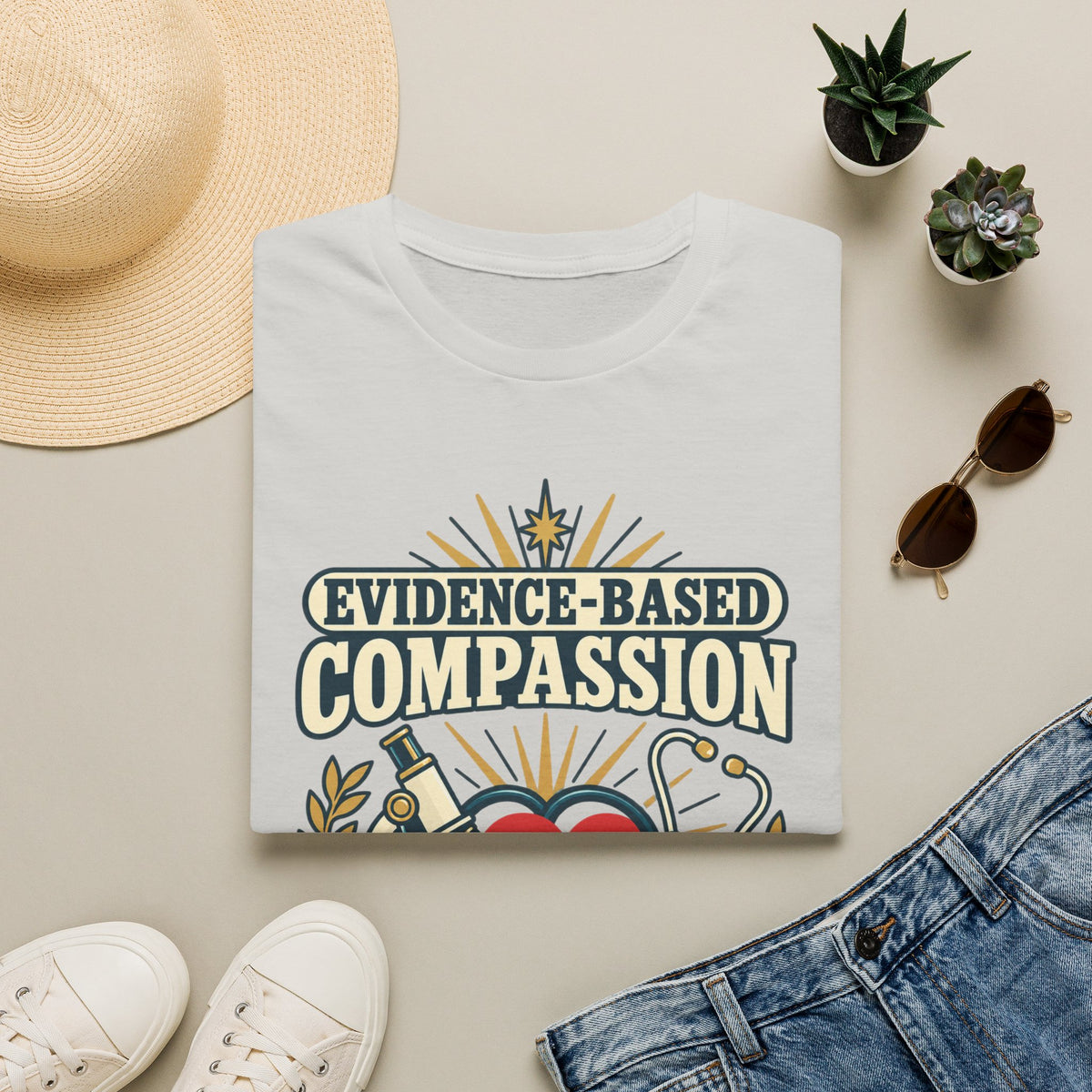 Evidence-Based Compassion Nurse T-Shirt — Healthcare Hero Medical Tee