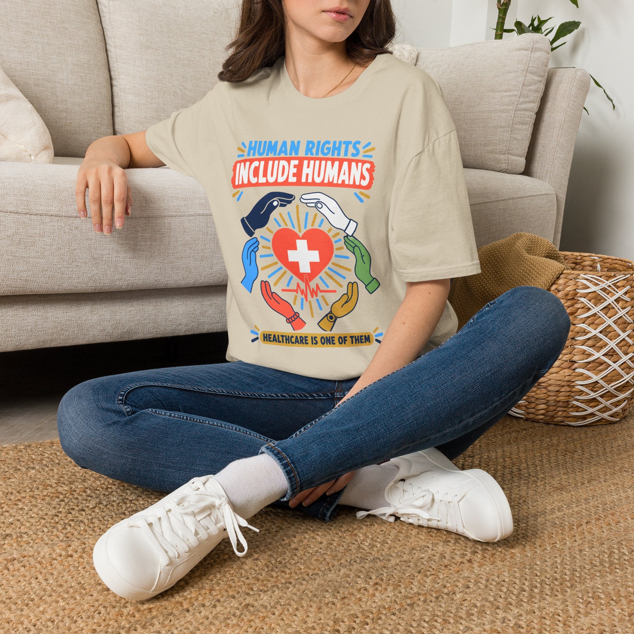 Human Rights Include Humans T-Shirt — Healthcare Worker Solidarity Tee