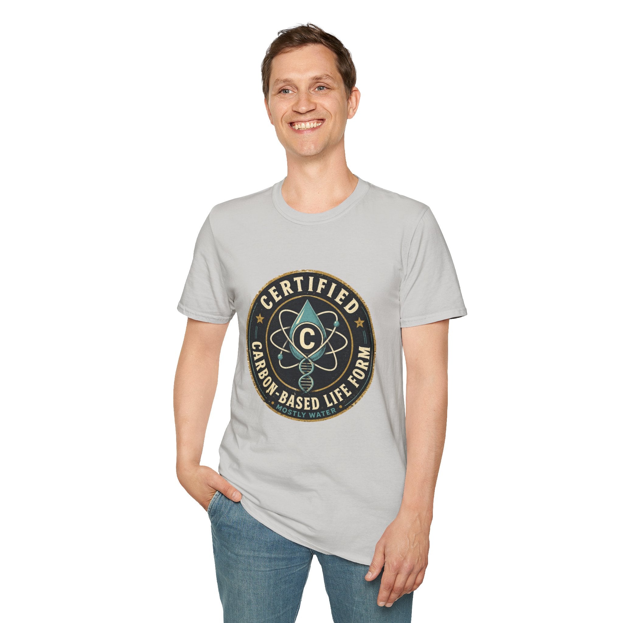 Certified Carbon-Based Lifeform T-Shirt — Funny Science Badge Tee