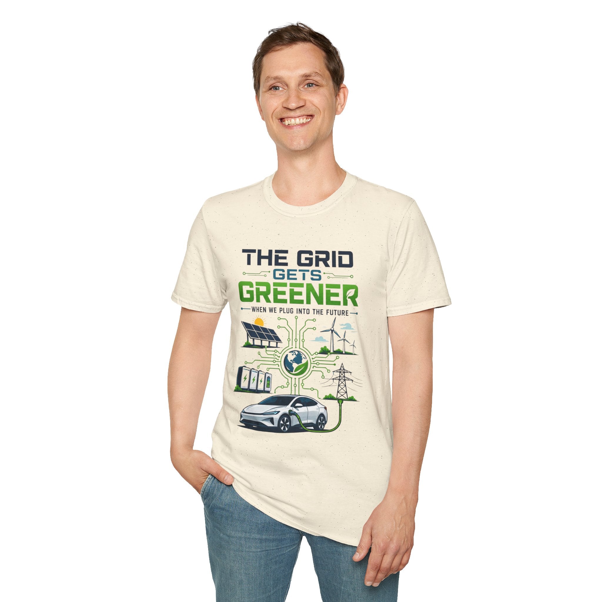 "The Grid Gets Greener" Eco Renewable Energy Tee