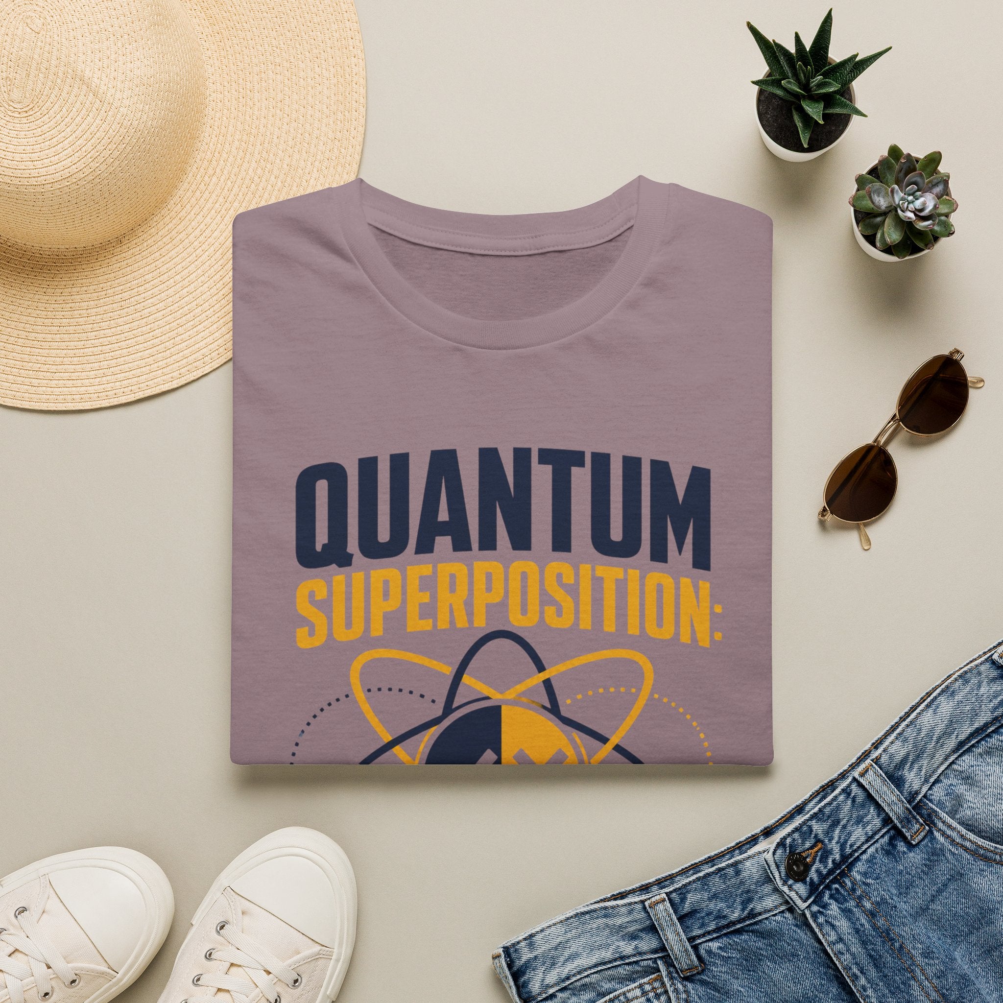 Quantum Superposition T-Shirt — Funny Science Tee (“Right and Wrong at the Same Time”)