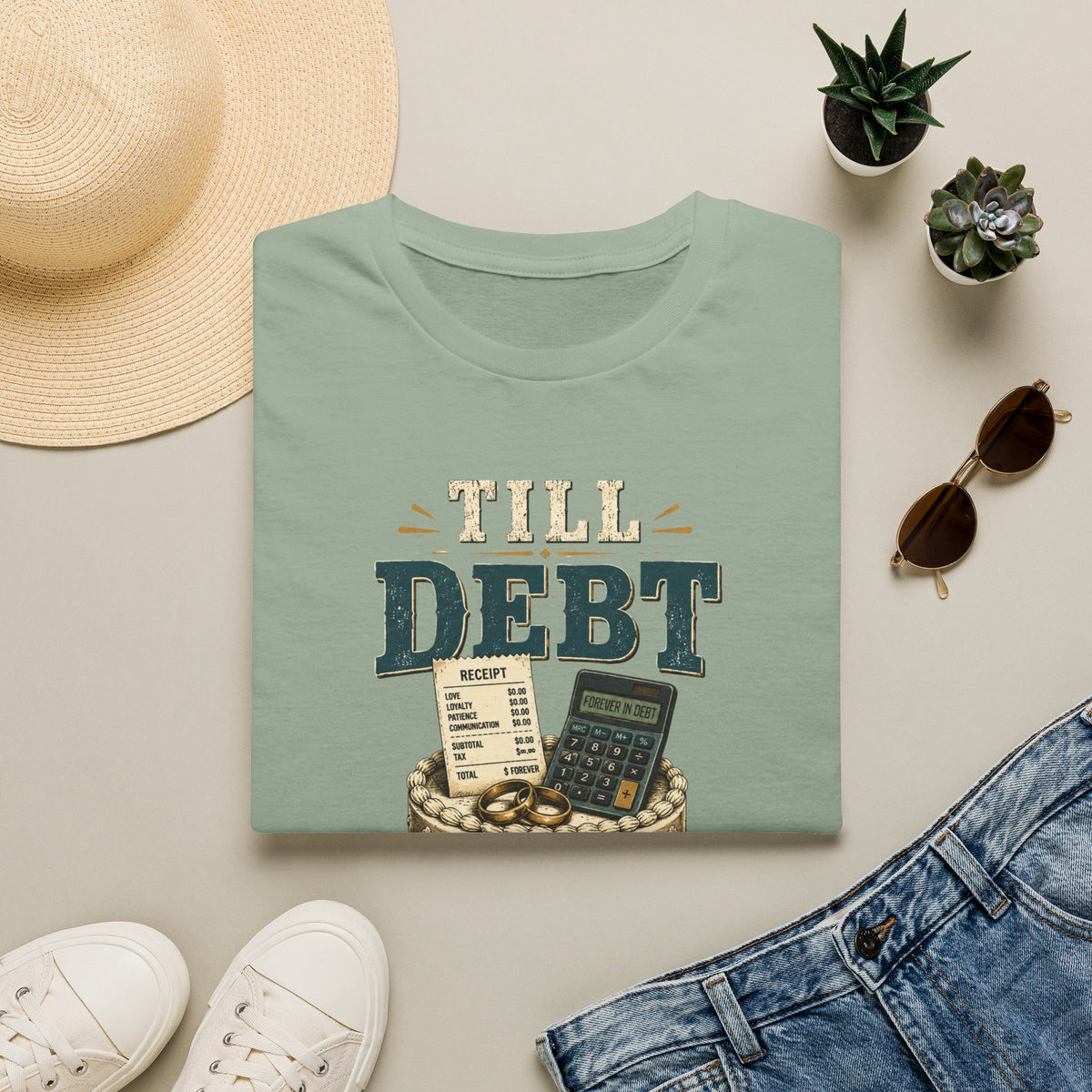 "Till Debt Do Us Part" Funny Debt & Finance Marriage Tee