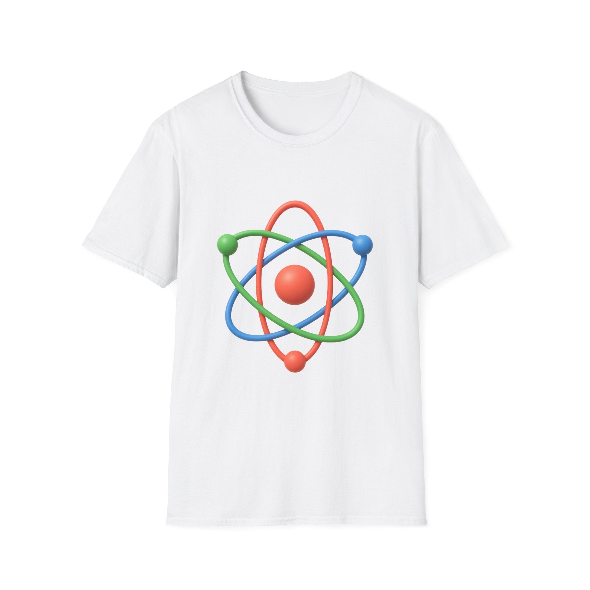 Atom Science T‑Shirt — Colorful 3D Atom Graphic Tee for Science Lovers