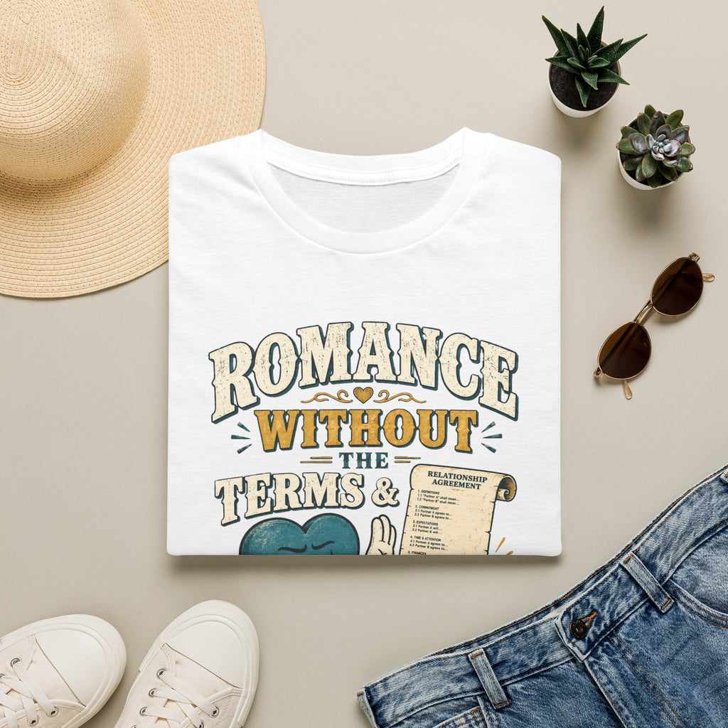 Romance Without the Terms & Conditions T-Shirt — Funny Relationship Graphic Tee