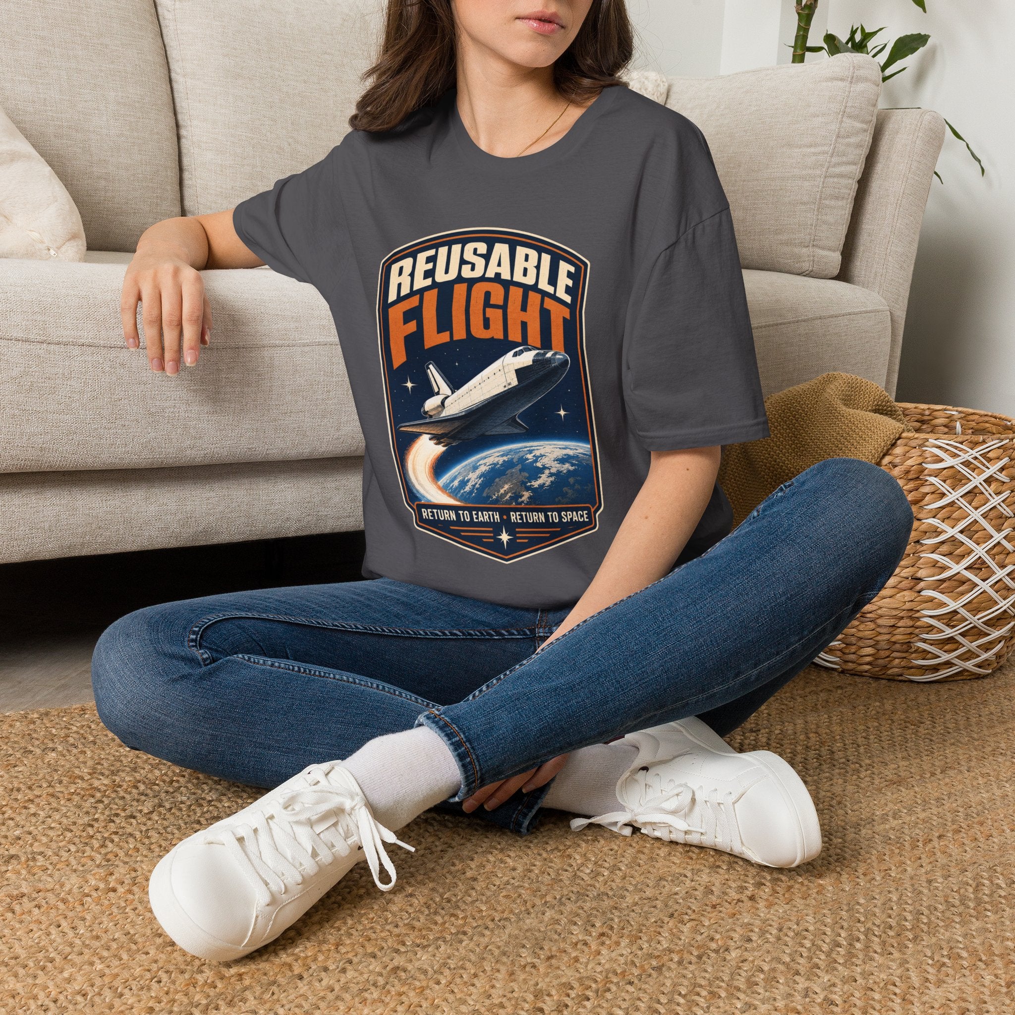 Reusable Flight T-Shirt — Space Shuttle Retro Graphic Tee