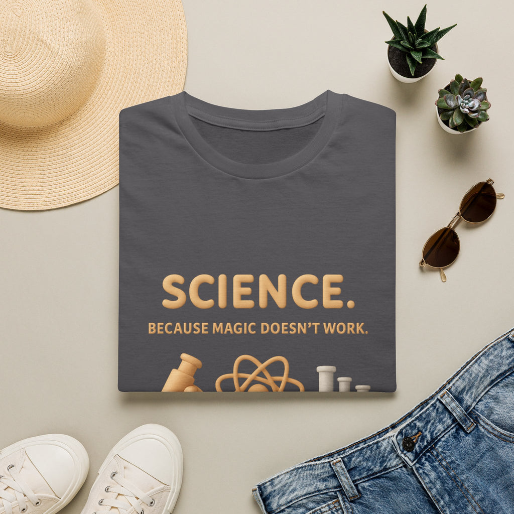 Science T-Shirt — “Science. Because Magic Doesn’t Work.” Graphic Tee for STEM Lovers
