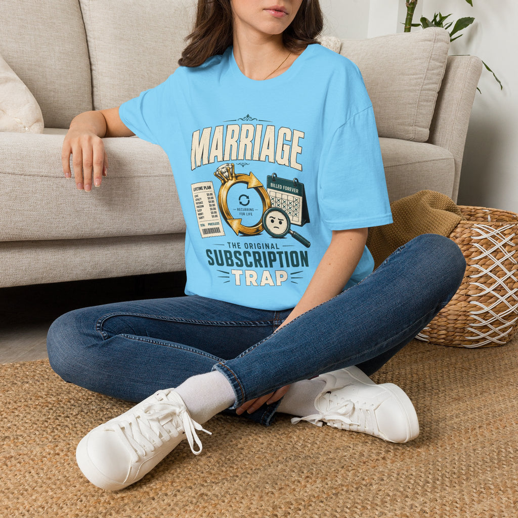 Marriage Subscription T-Shirt — Funny Ring & Bills Graphic Tee