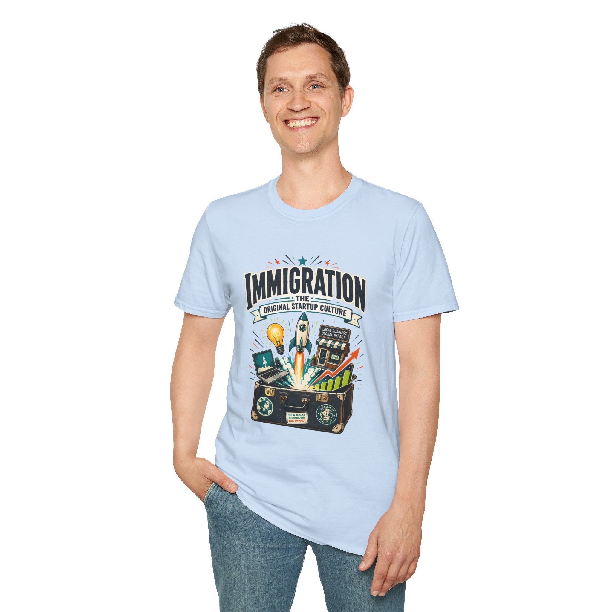 Immigration T-Shirt — "Immigration: The Original Startup Culture" Graphic Tee