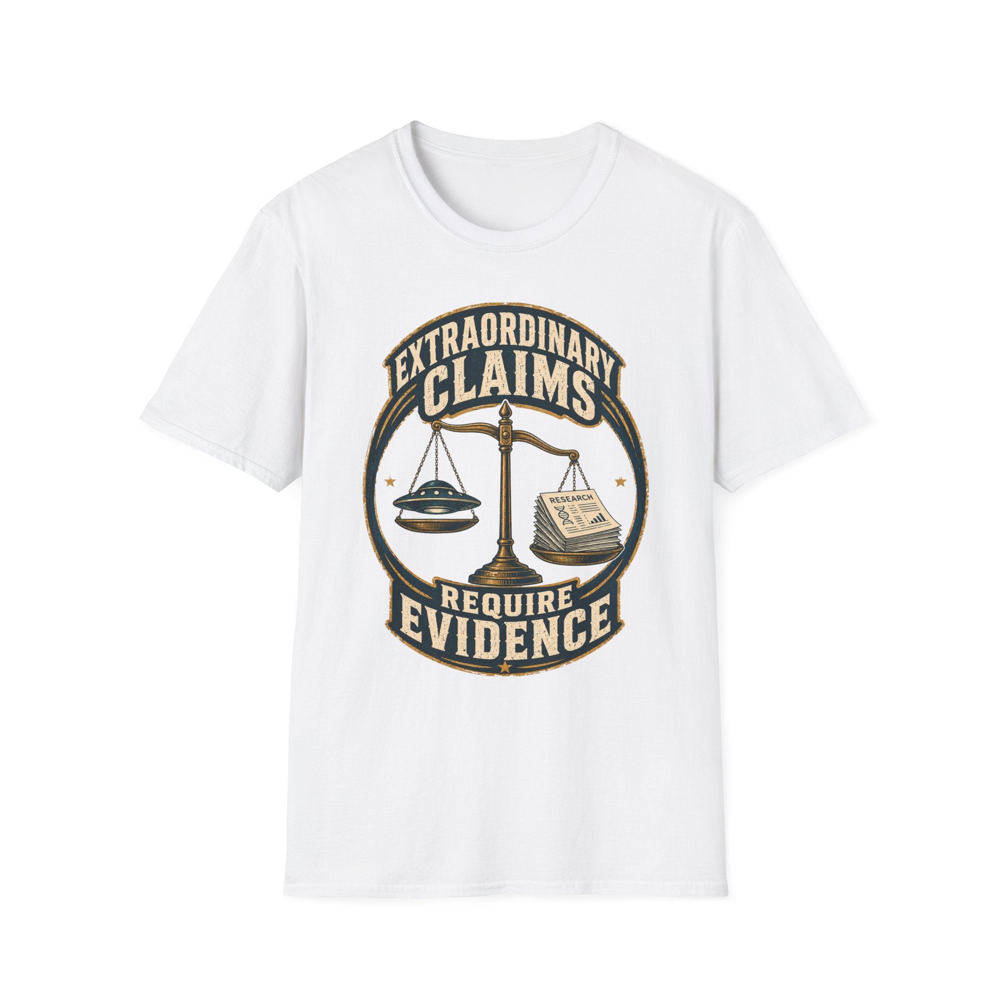 T-Shirt — “Extraordinary Claims Require Evidence” Skeptic Science Tee