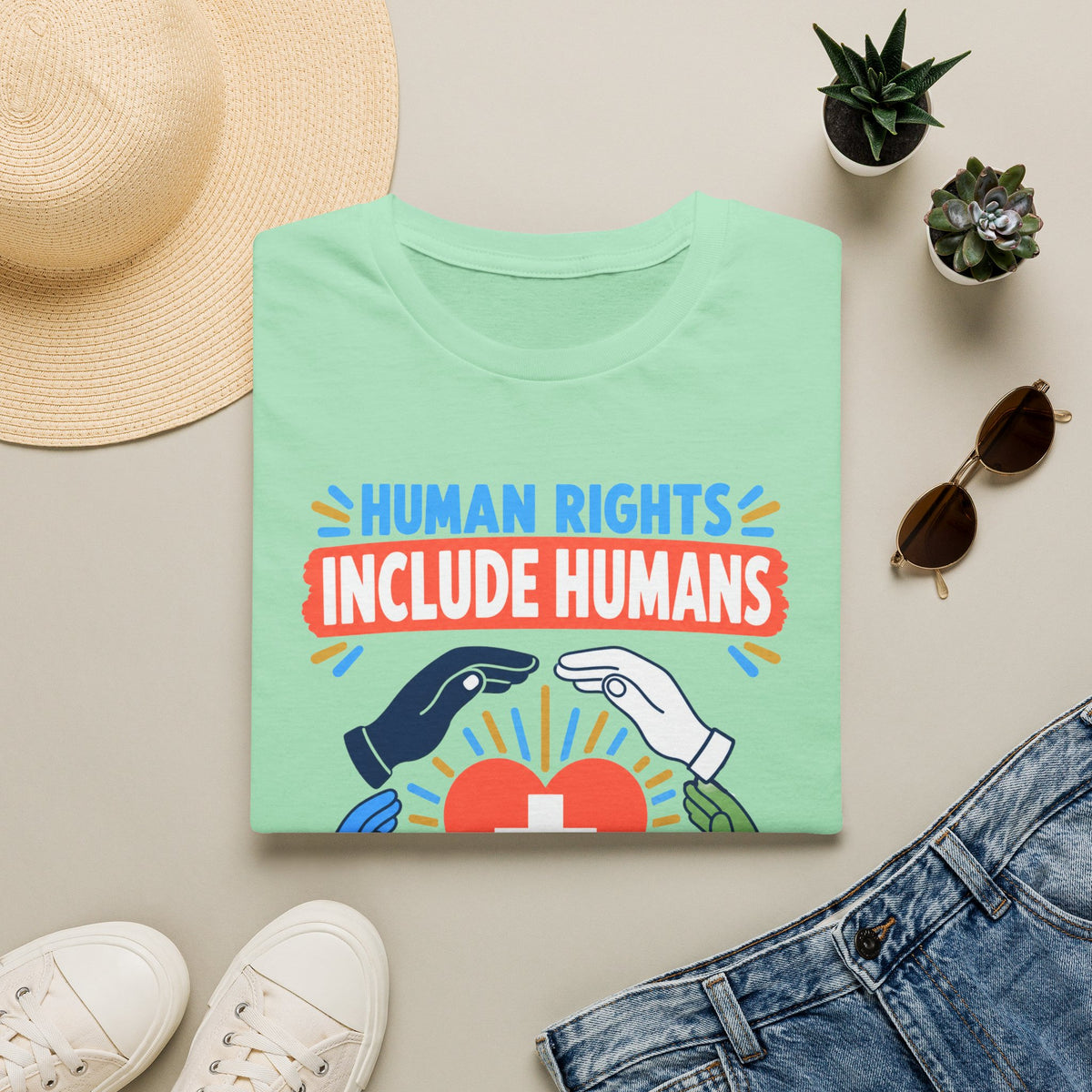 Human Rights Include Humans T-Shirt — Healthcare Worker Solidarity Tee