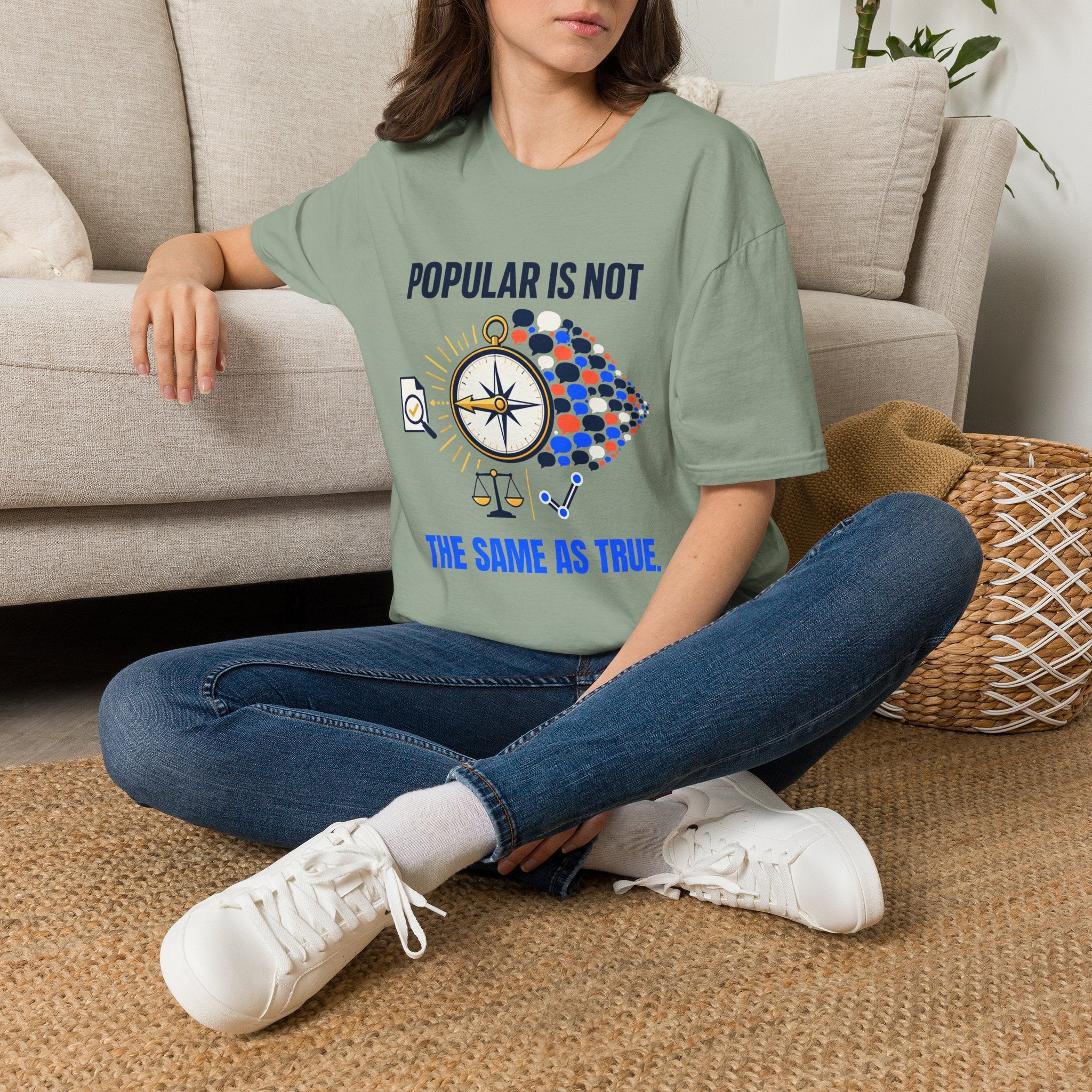 "Popular Is Not The Same As True" Compass Graphic Tee