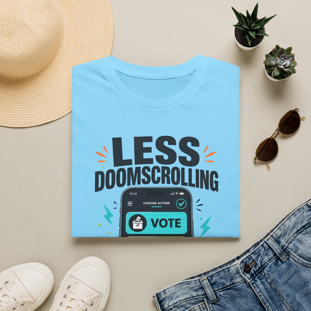"Less Doomscrolling, More Doing" Motivational Graphic Tee