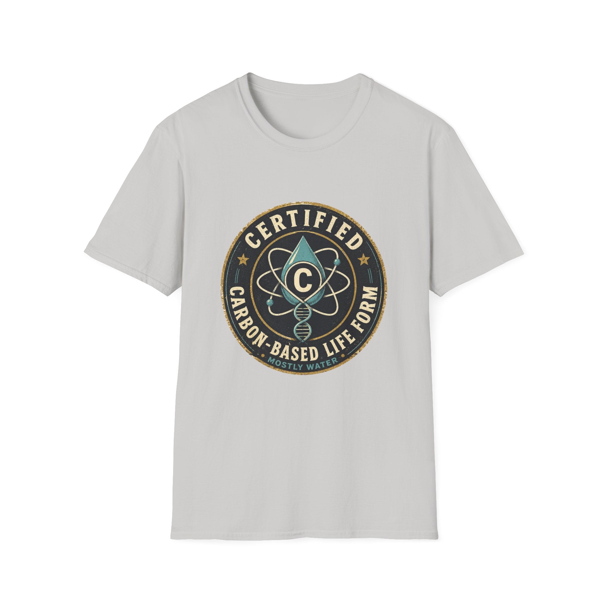 Certified Carbon-Based Lifeform T-Shirt — Funny Science Badge Tee