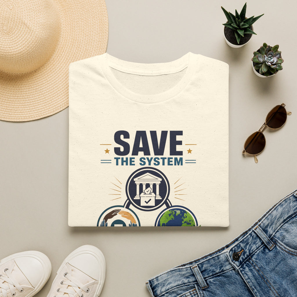Save the System Graphic T-Shirt — Save Each Other, Save the Planet Eco Awareness Tee