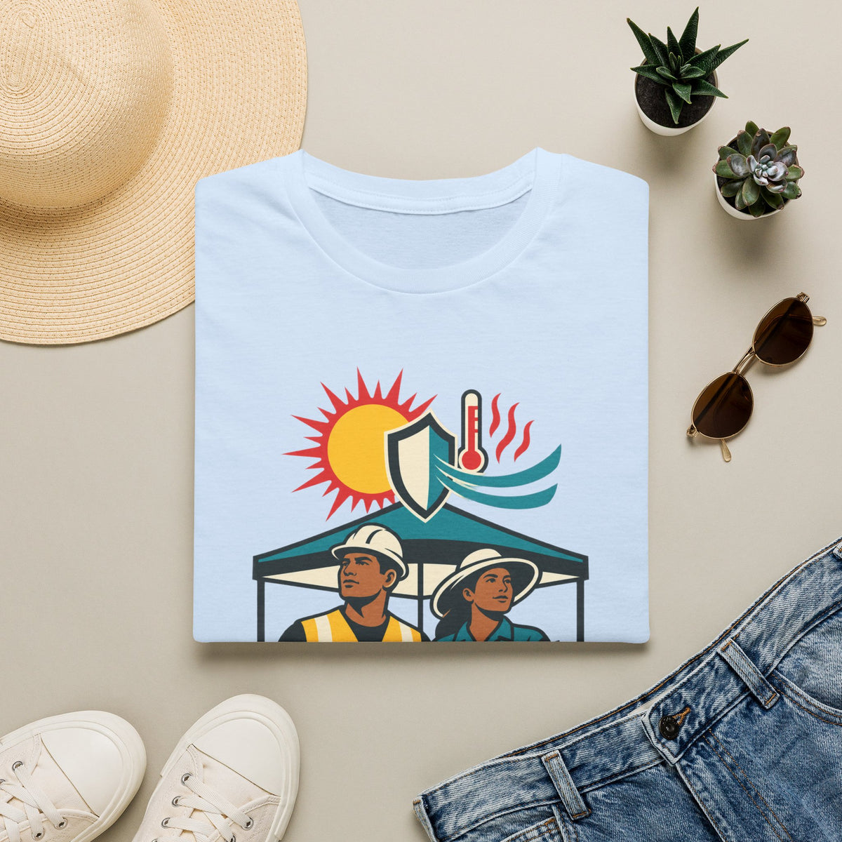 Safety Awareness T-Shirt — "No Job Should Cost a Life" Construction Heat Safety Tee