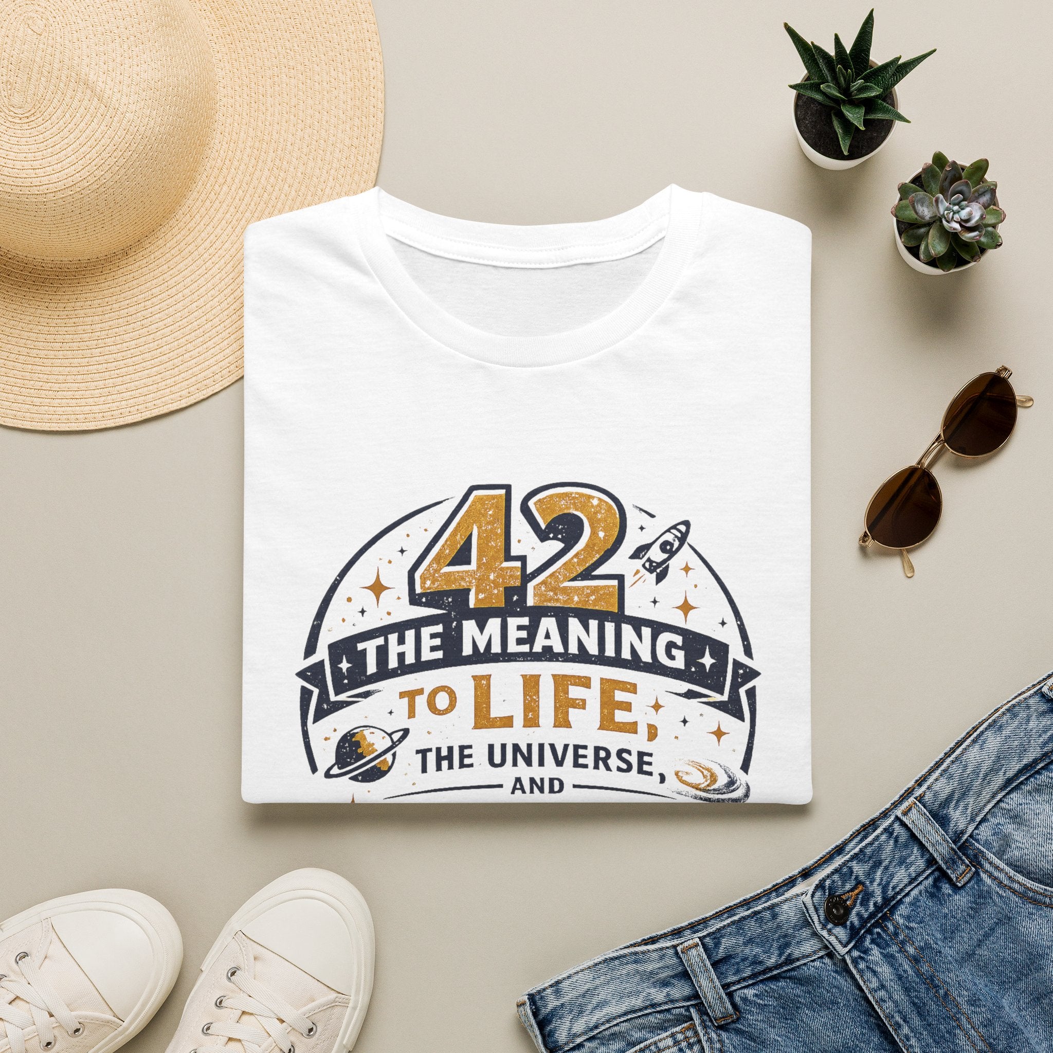 42 The Meaning To Life T-Shirt — Funny Hitchhiker’s Guide Galaxy Tee