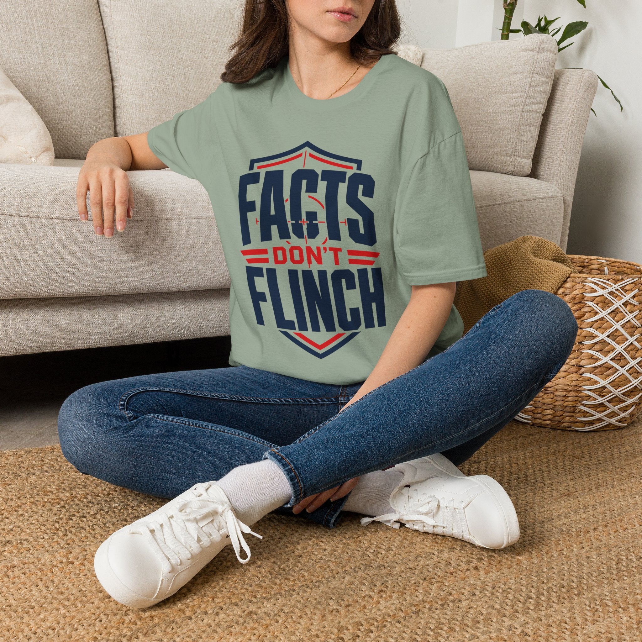 Facts Don’t Flinch T-Shirt — Bold Patriotic Statement Tee