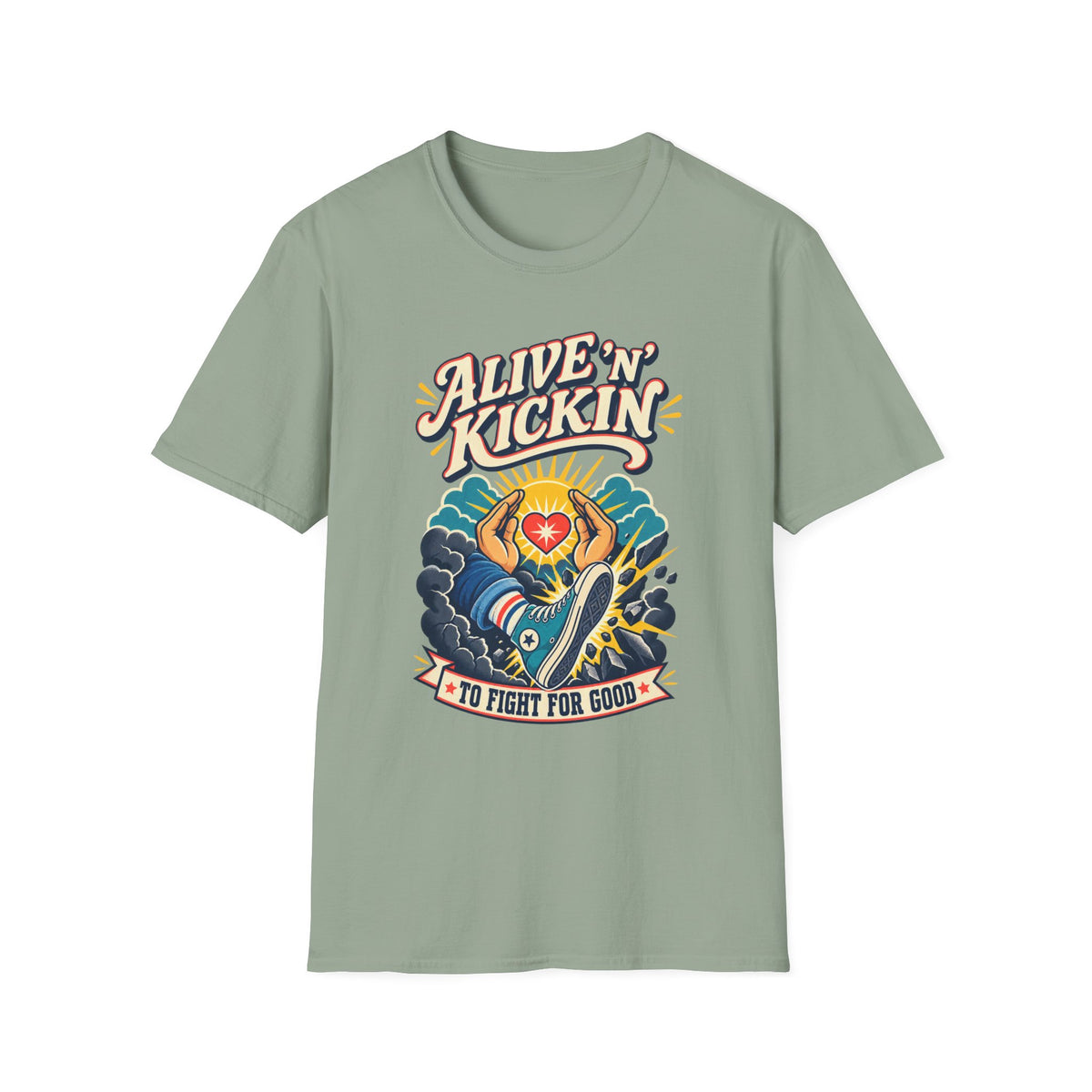 Alive 'N Kickin' Graphic T-Shirt — Retro Sunshine Inspirational Tee