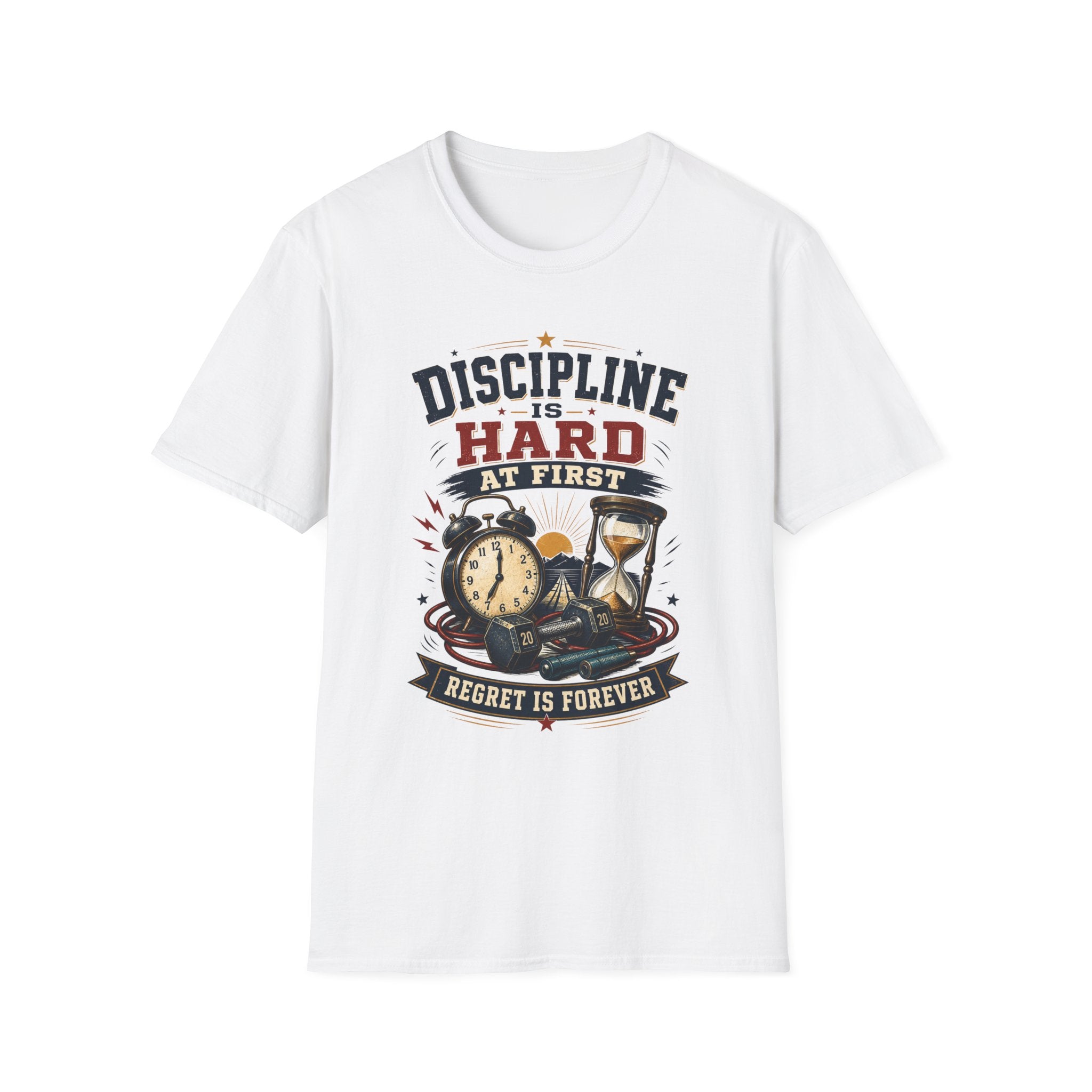 Discipline Is Hard At First T-Shirt — Motivational Timepiece Graphic Tee