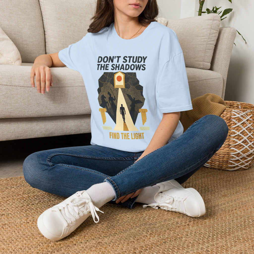 "Don't Study the Shadows, Find the Light" Inspirational Graphic Tee