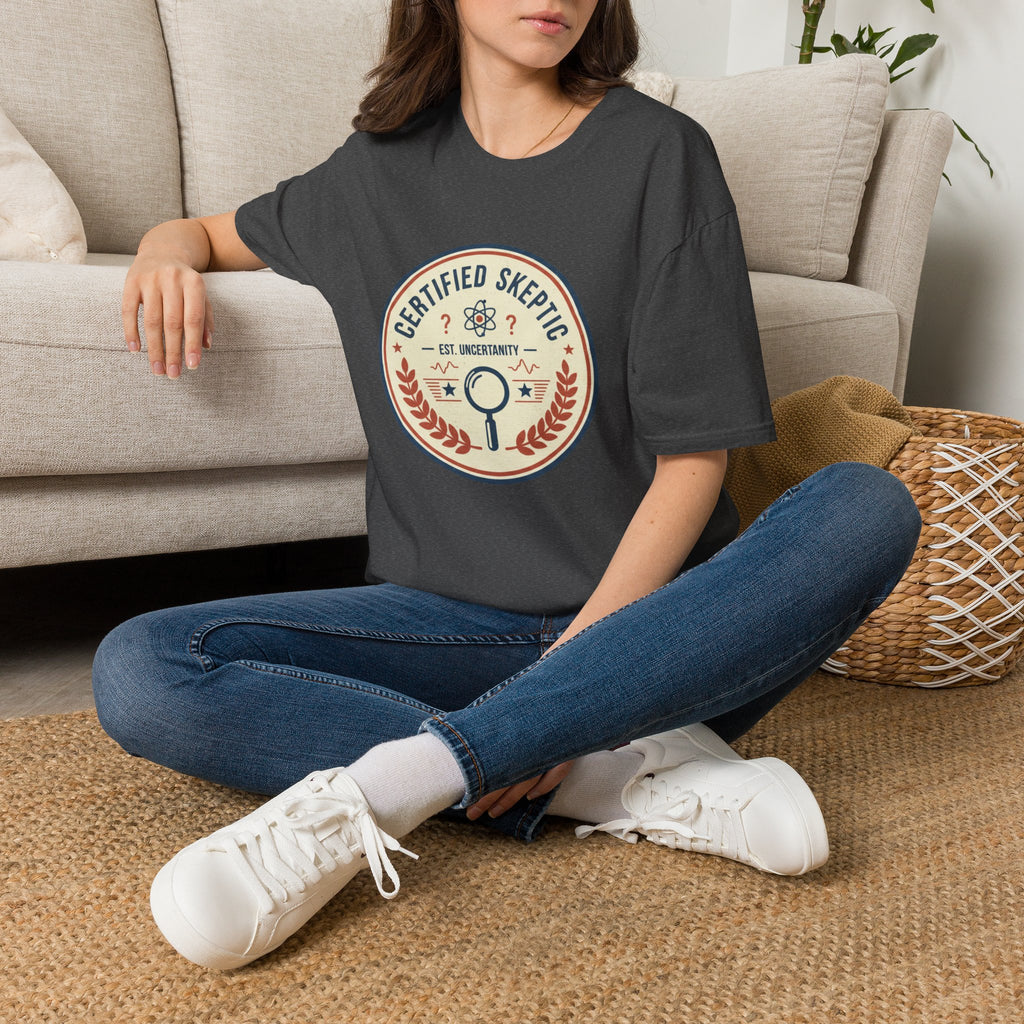 Certified Skeptic T-Shirt — 'Est. Uncertainty' Retro Science Tee