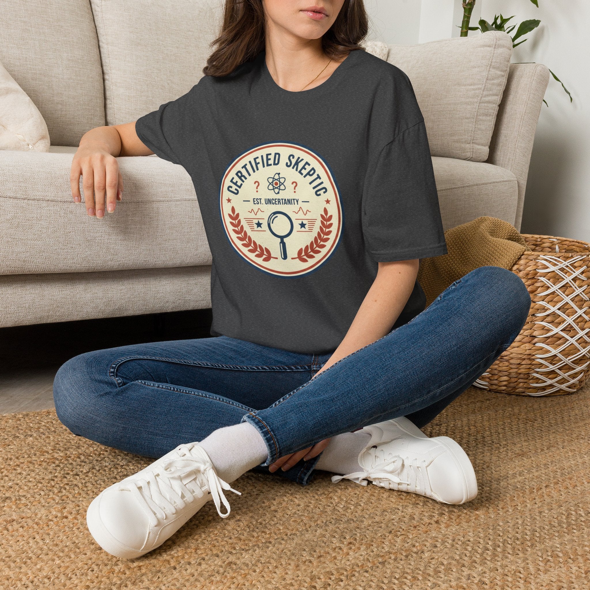 Certified Skeptic T-Shirt — 'Est. Uncertainty' Retro Science Tee