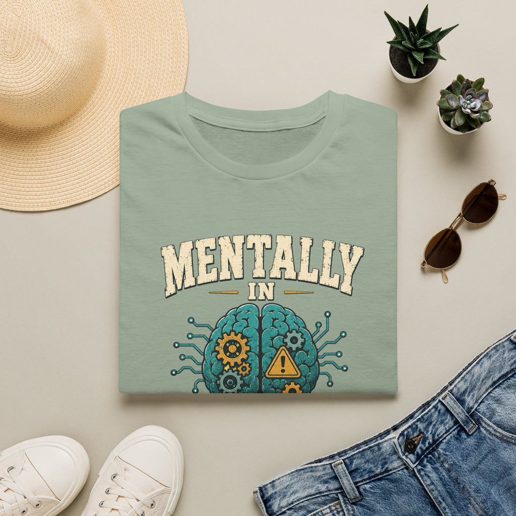 "Mentally In Beta Testing" Retro Brain Graphic Tee