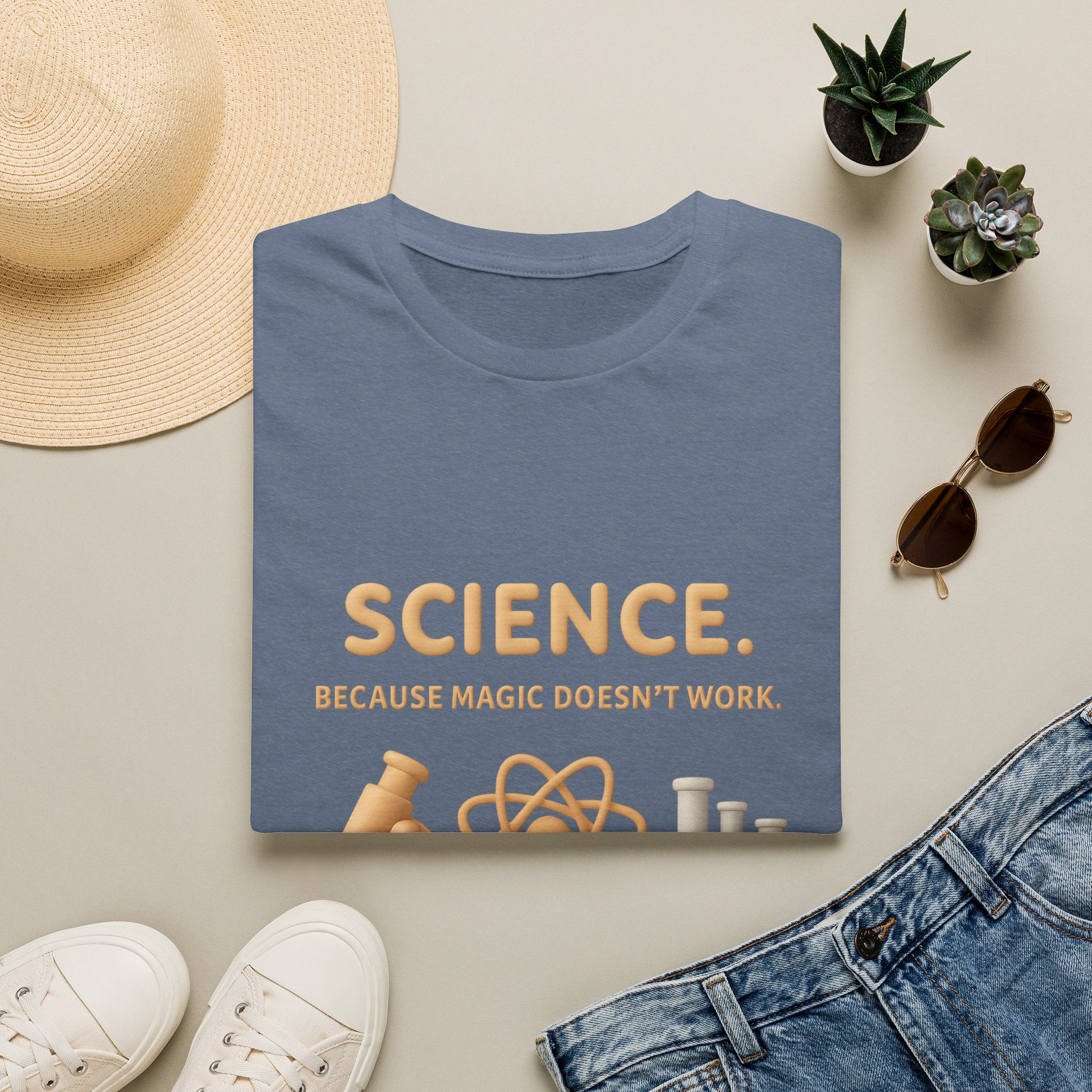 Science T-Shirt — “Science. Because Magic Doesn’t Work.” Graphic Tee for STEM Lovers
