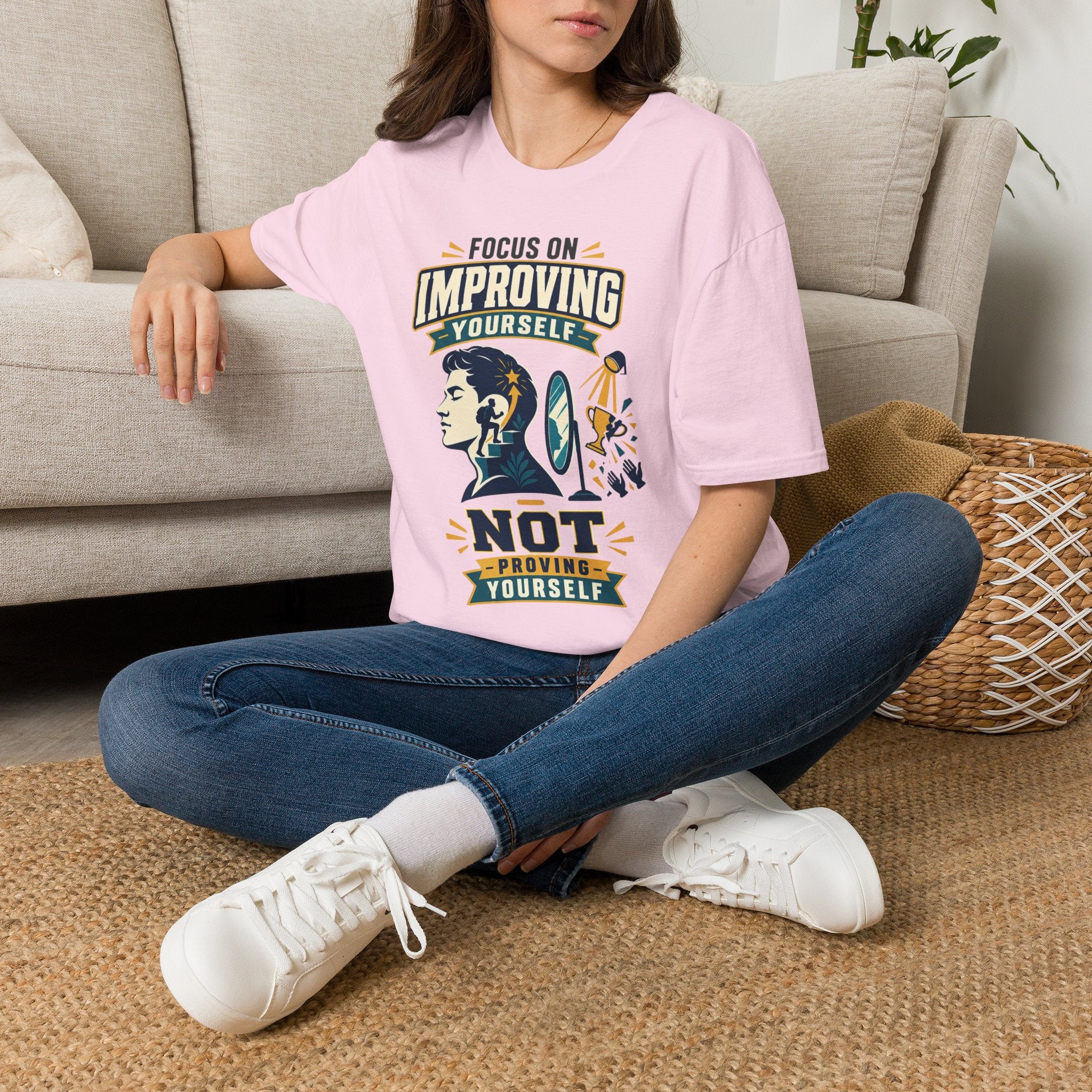 "Focus on Improving Yourself, Not Proving Yourself" Motivational Tee