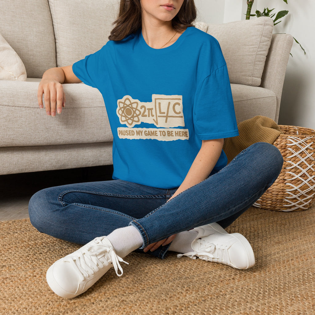 Physics Joke T-Shirt — '2π L/C' Retro Atom Graphic (I Used My Game to Be Here)