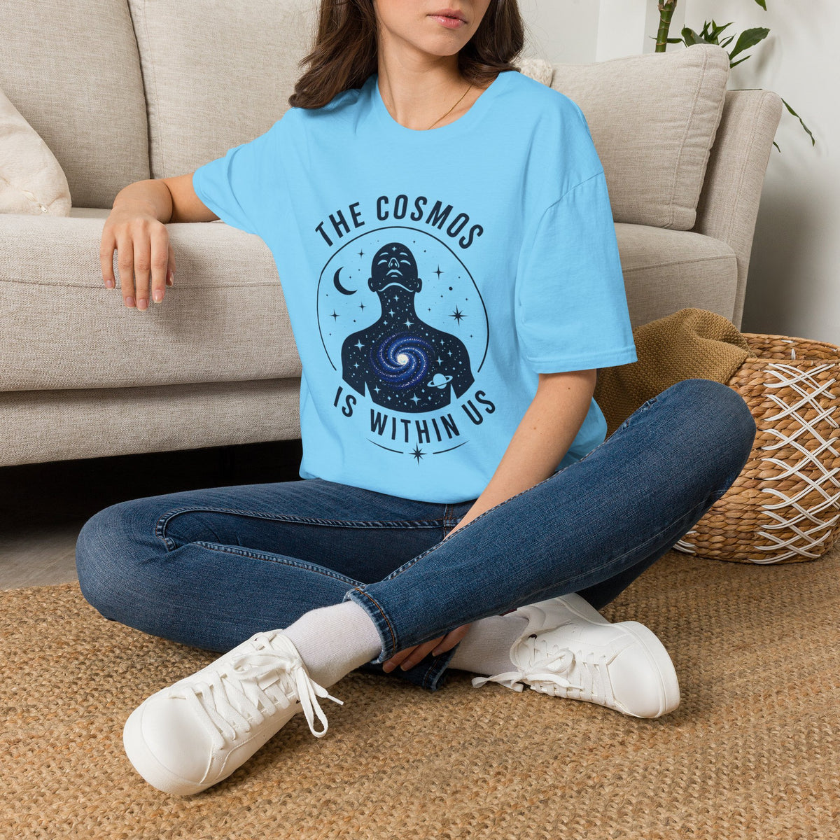Cosmos Graphic Tee — "The Cosmos Is Within Us" Spiritual Astronomy Shirt