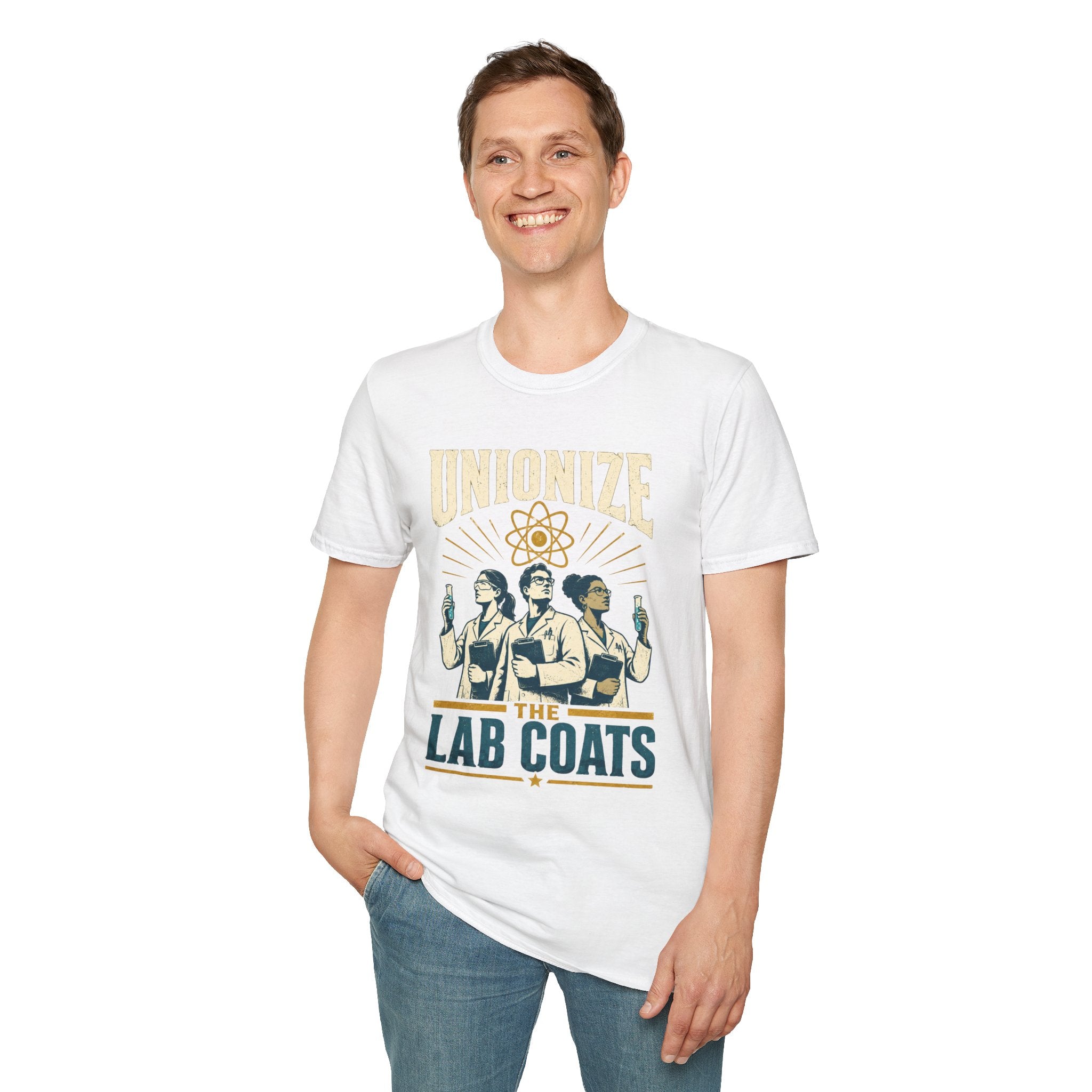 Unionize the Lab Coats T-Shirt — Science Workers Union Solidarity Tee