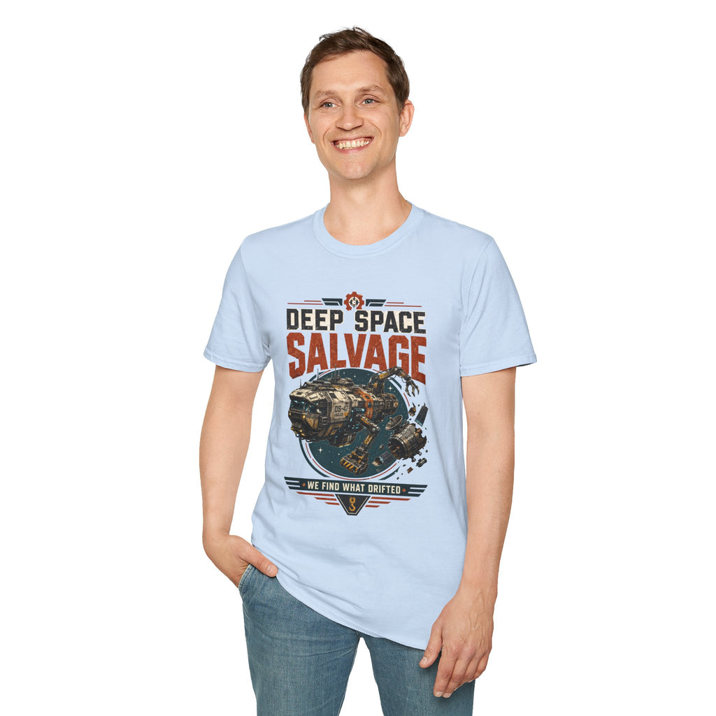 Deep Space Salvage T‑Shirt — Vintage Sci‑Fi Spacecraft Tee