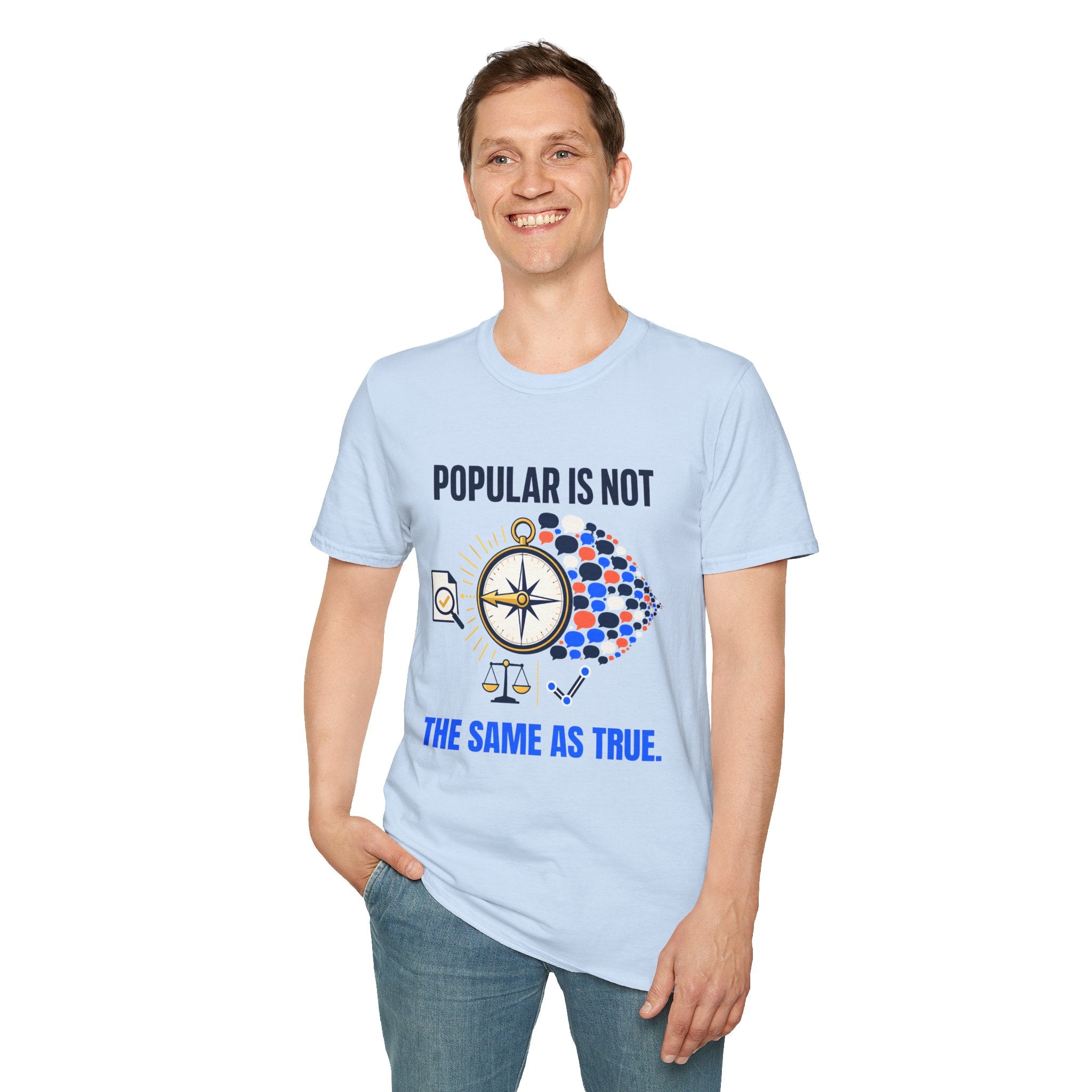 "Popular Is Not The Same As True" Compass Graphic Tee