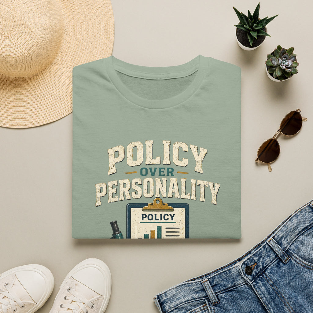 Policy Over Personality T-Shirt — "Show Me the Data" Graphic Tee for Policy Advocates