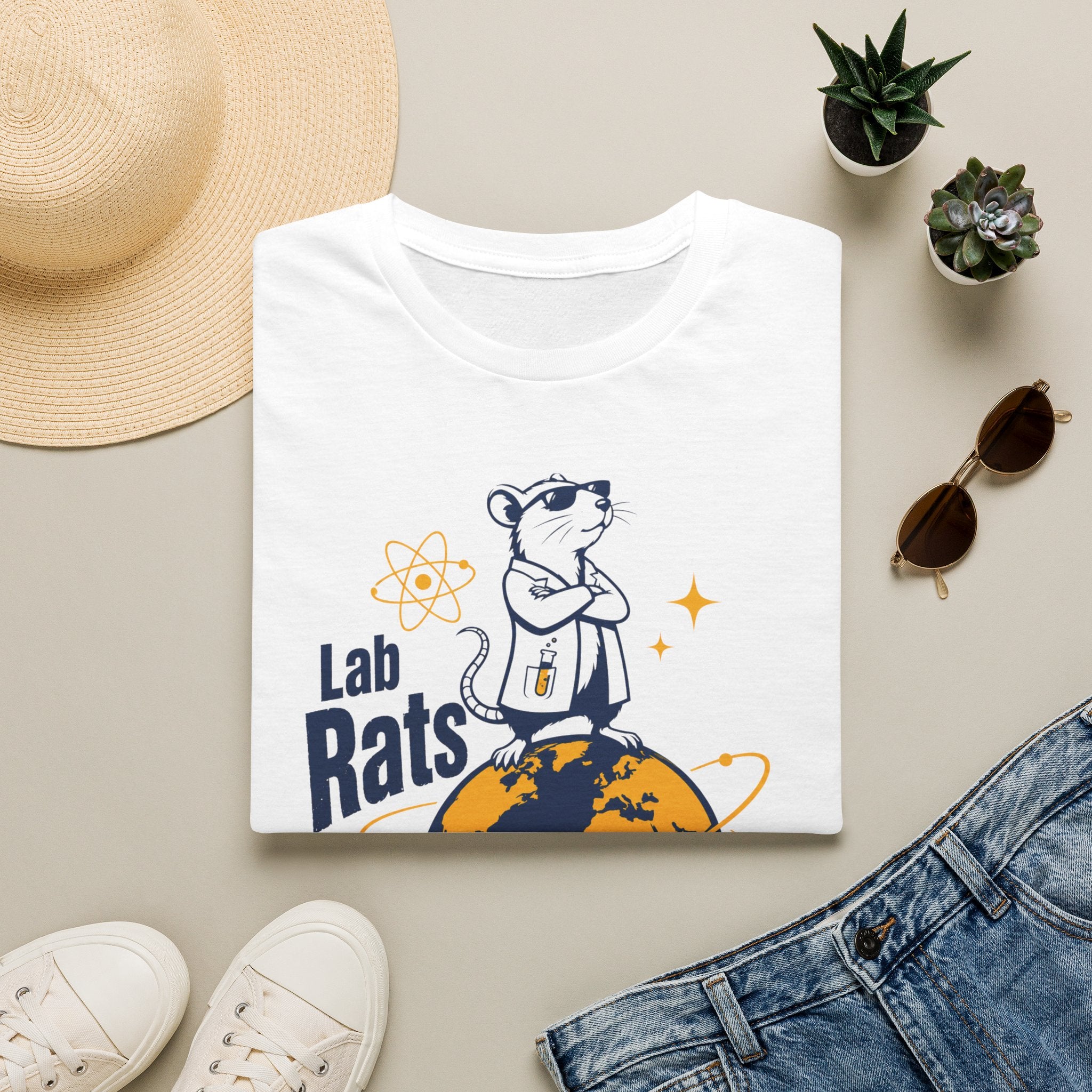 Lab Rats Run the Planet T-Shirt — Cute Scientist Rodent Graphic Tee