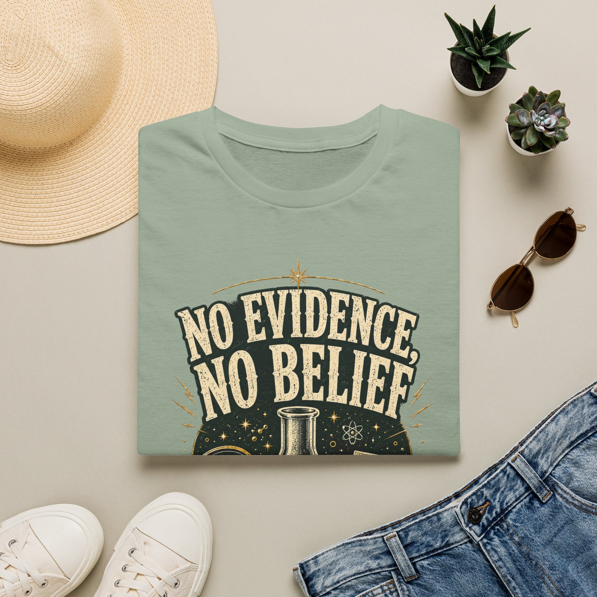 No Evidence No Belief Science T-Shirt — Question Claims Graphic Tee