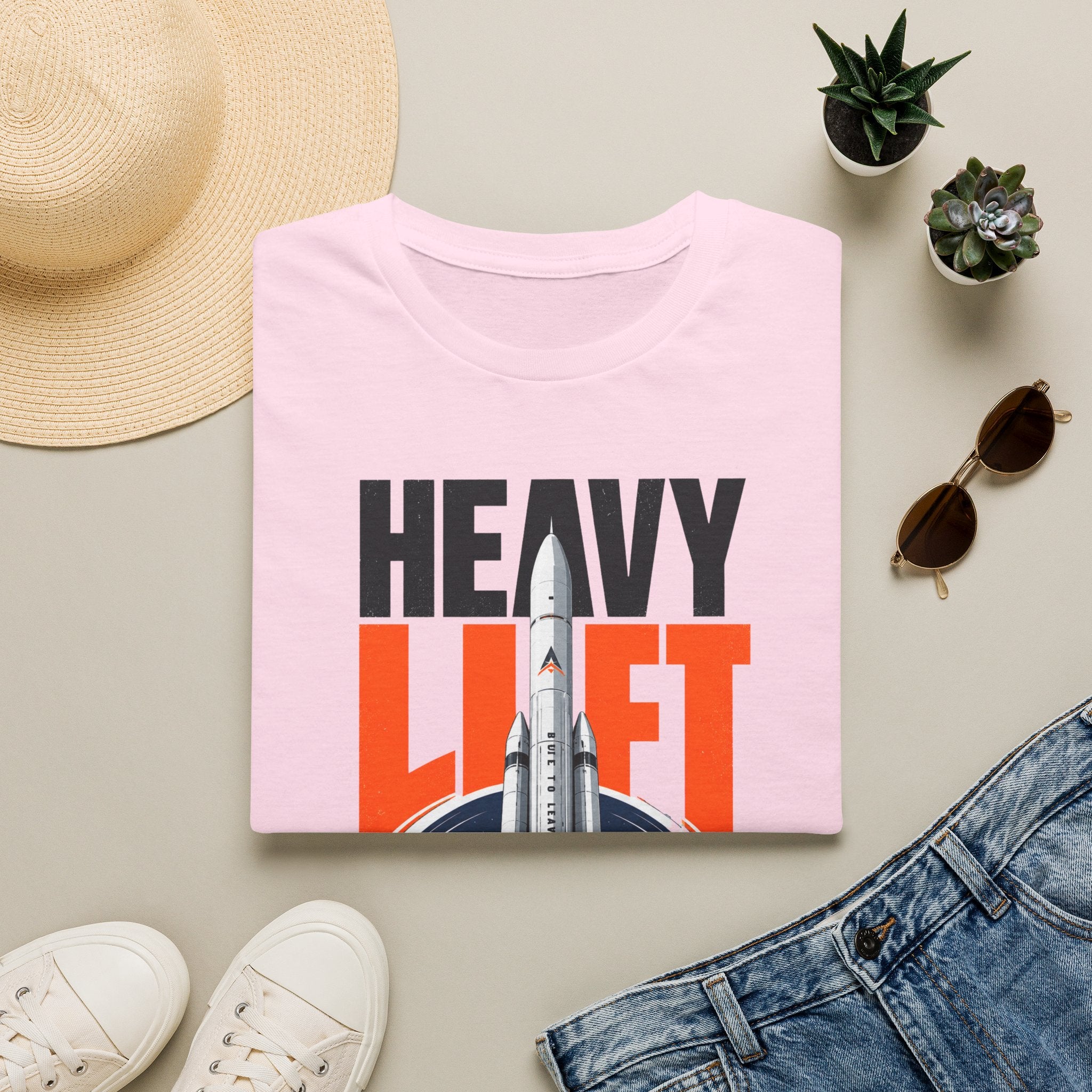 Heavy Lift Rocket T-Shirt — Retro Space Launch Graphic Tee