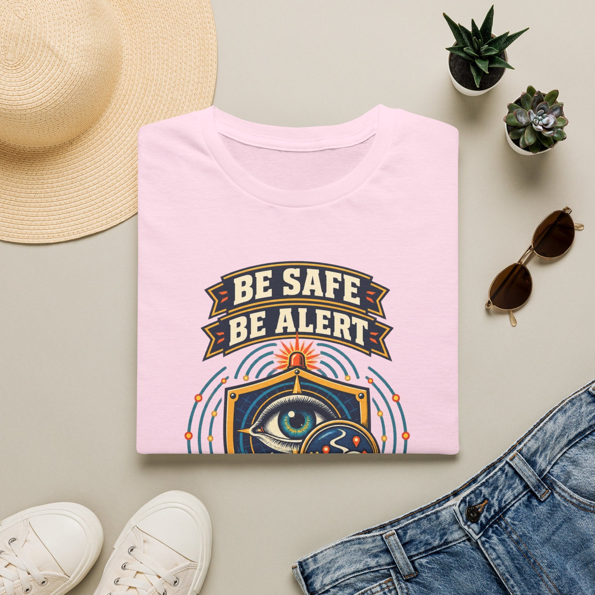 Be Safe Be Alert "Question Everything" T-Shirt — Conspiracy Eye Graphic Tee